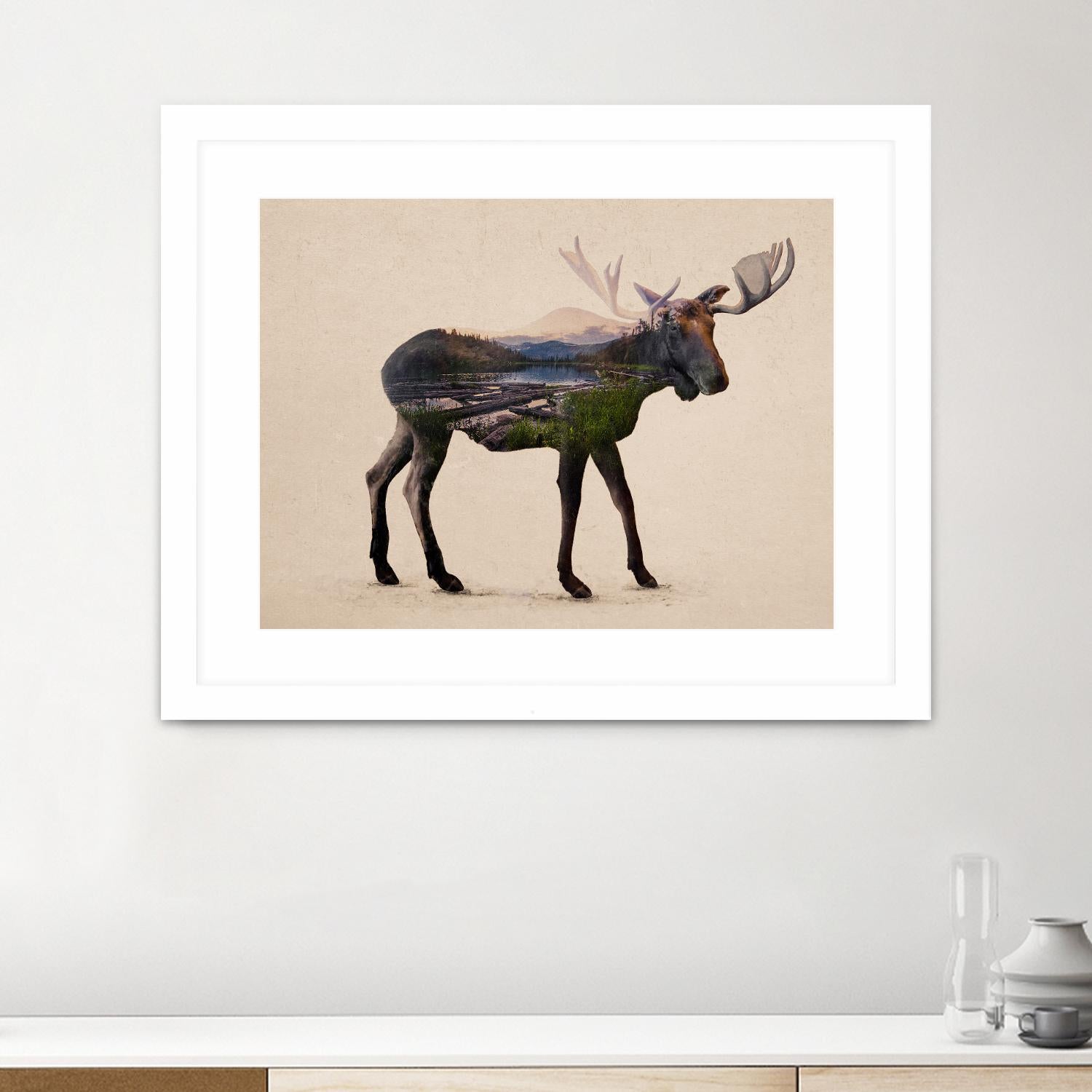 The Alaskan Bull Moose by Davies Babies on GIANT ART - multicolor animals; contemporary