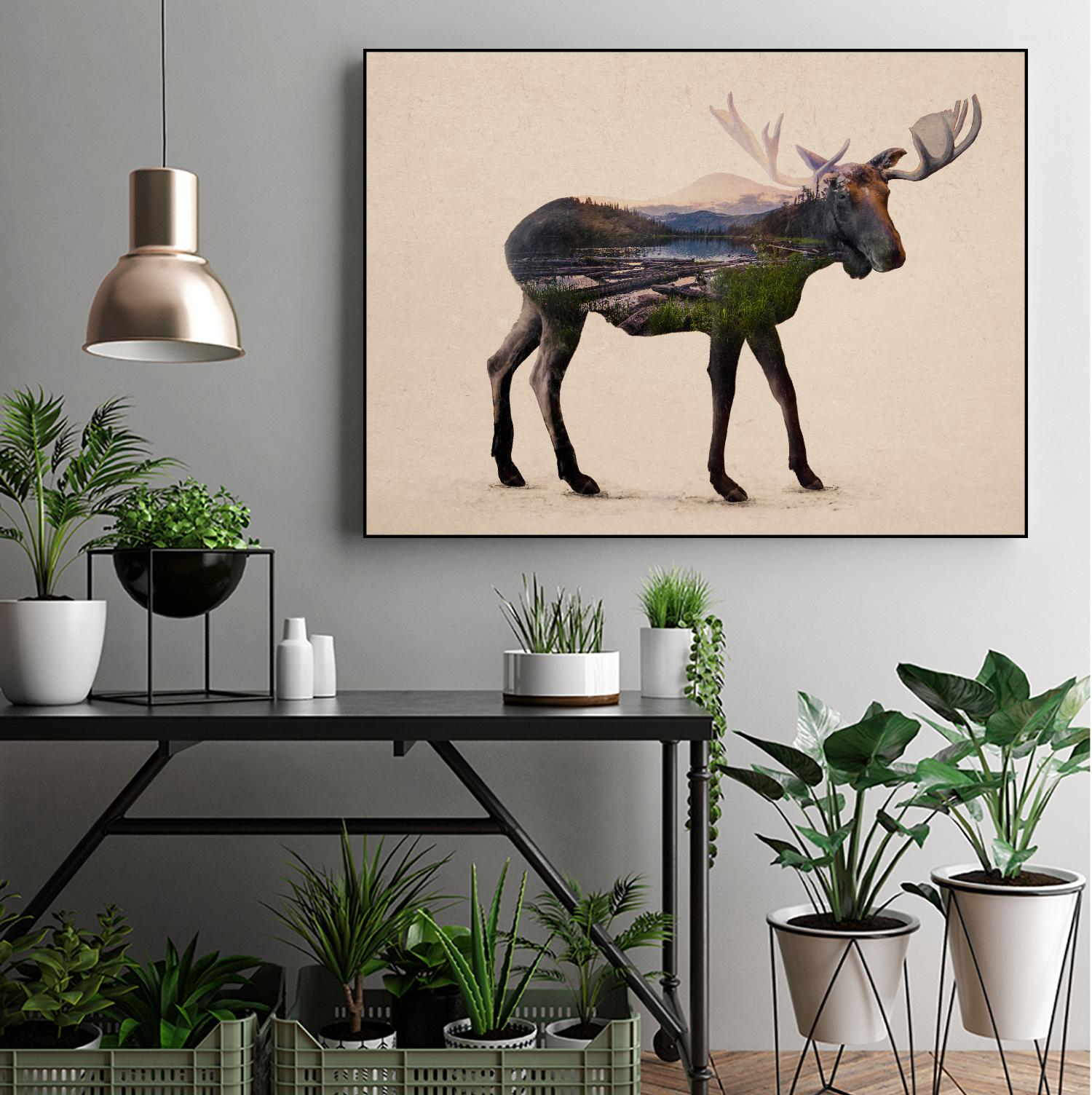 The Alaskan Bull Moose by Davies Babies on GIANT ART - multicolor animals; contemporary