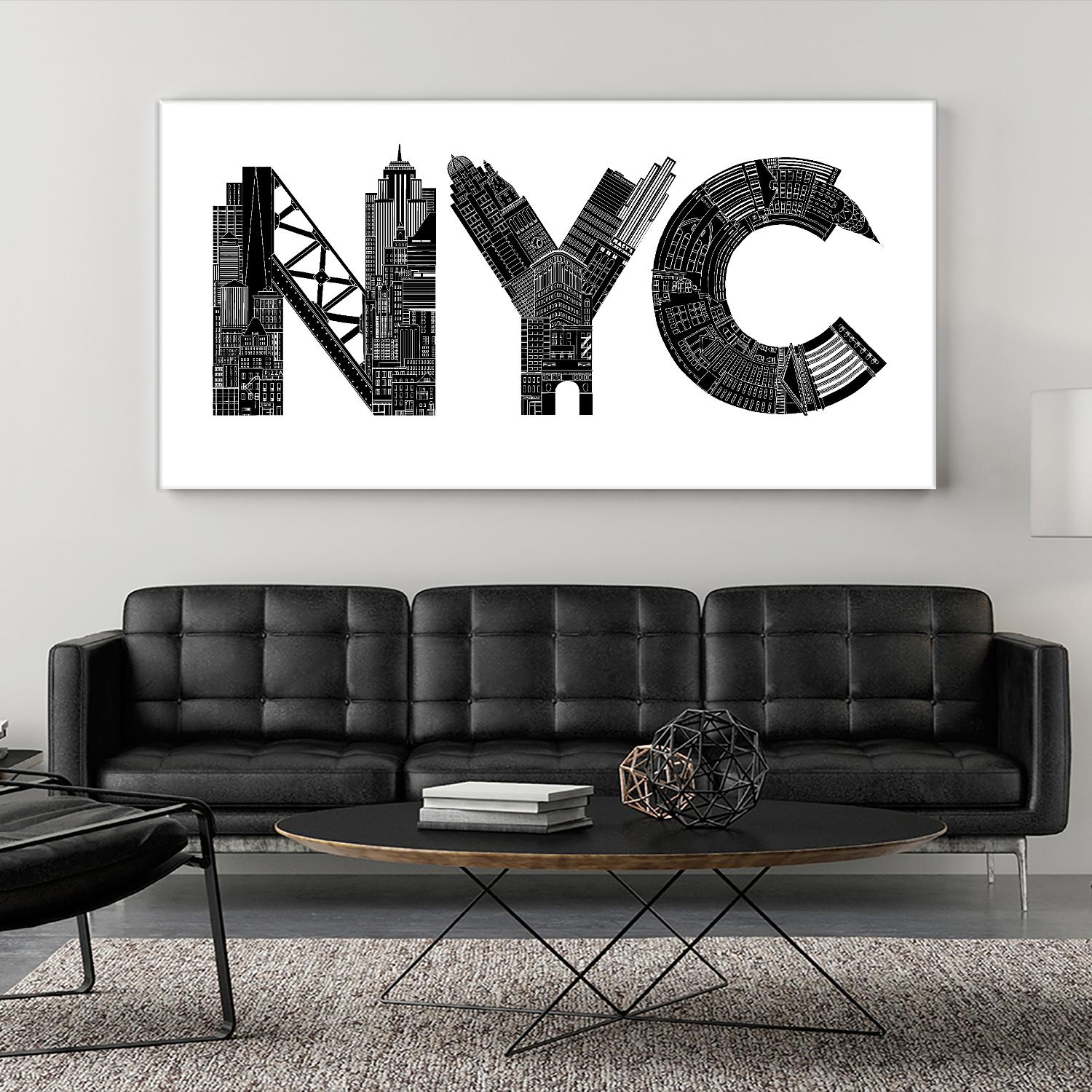 NYC by Robert Farkas on GIANT ART - white city scene