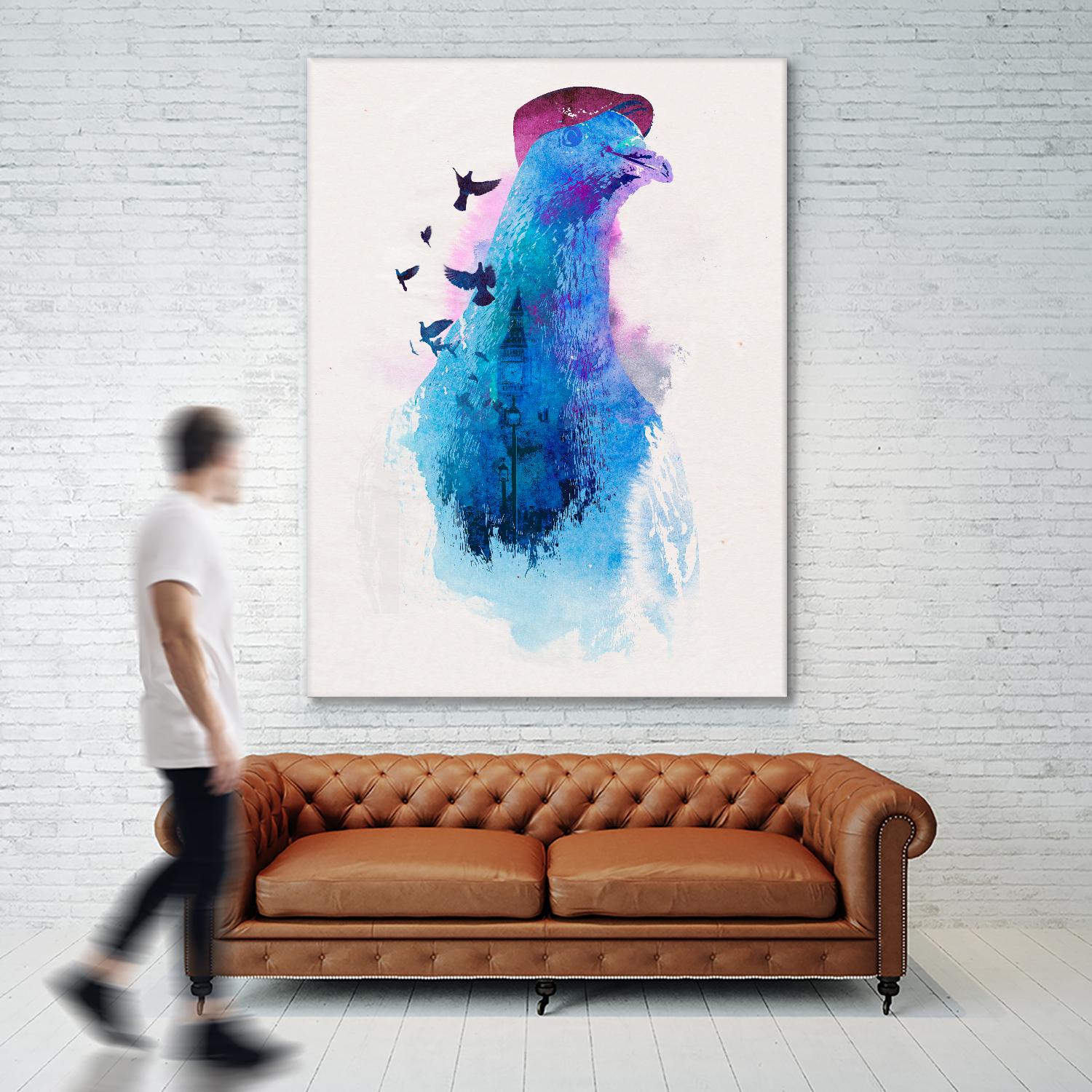 Everybody Flies to London by Robert Farkas on GIANT ART - pink animals