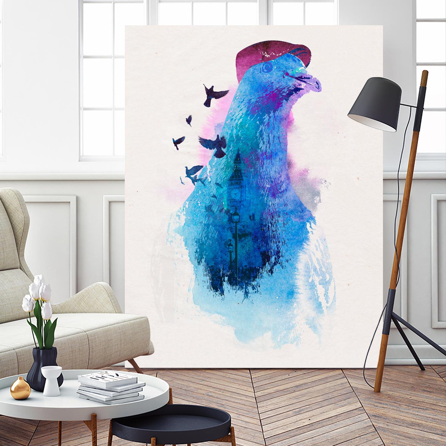 Everybody Flies to London by Robert Farkas on GIANT ART - pink animals