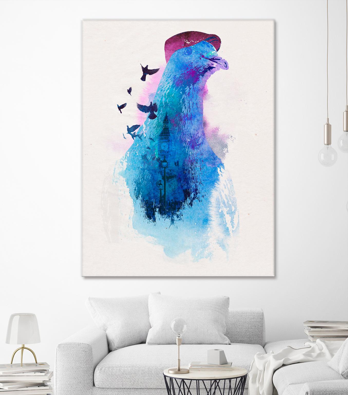 Everybody Flies to London by Robert Farkas on GIANT ART - pink animals