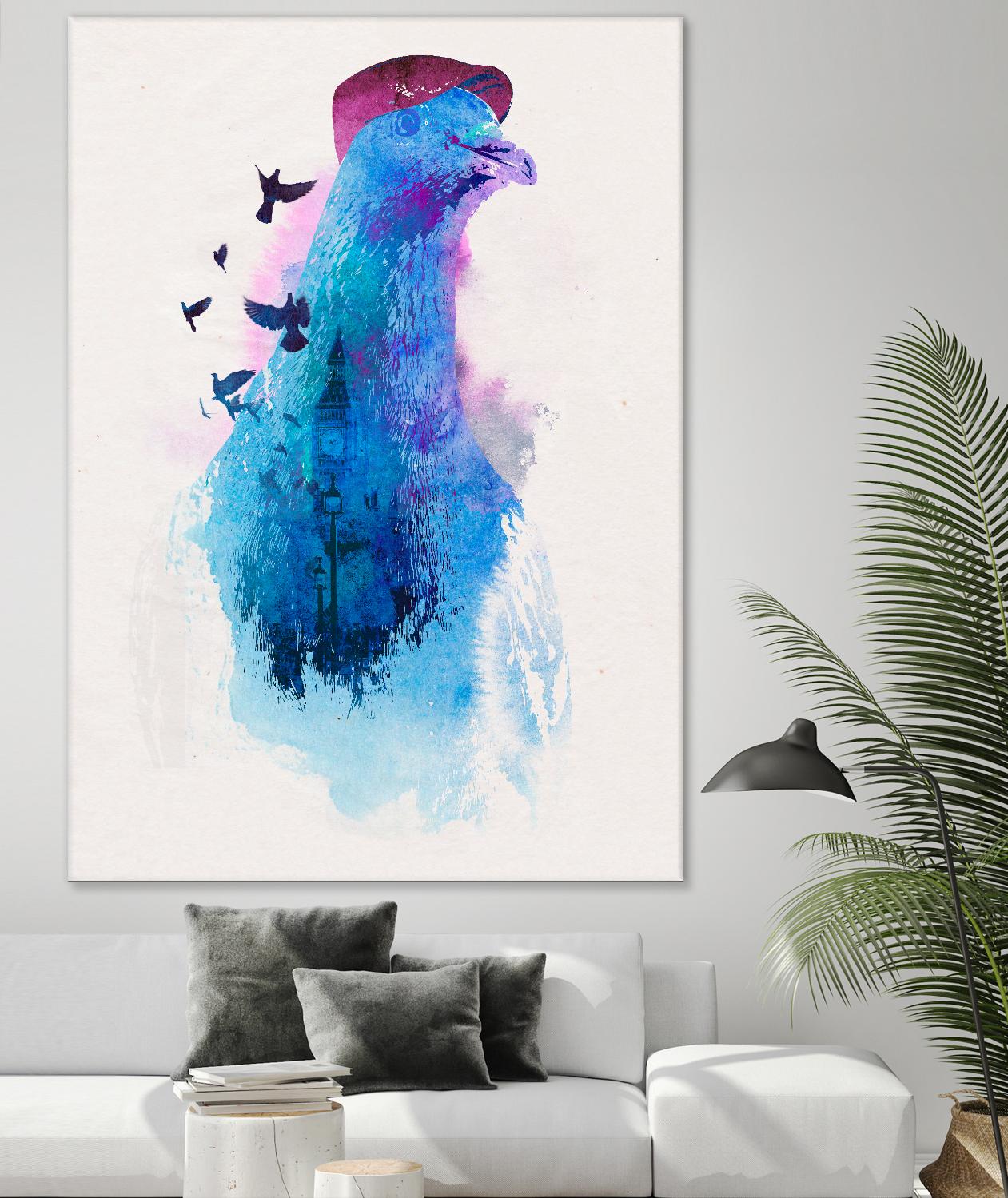 Everybody Flies to London by Robert Farkas on GIANT ART - pink animals