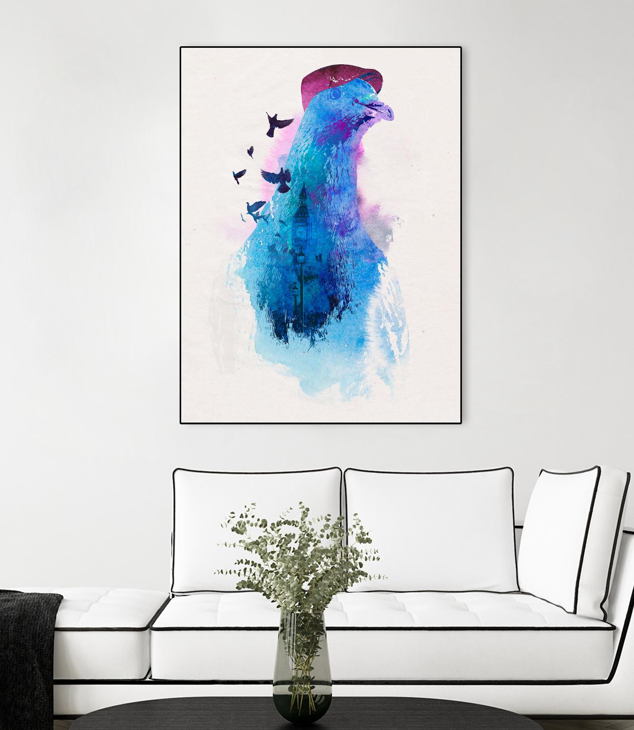 Everybody Flies to London by Robert Farkas on GIANT ART - pink animals