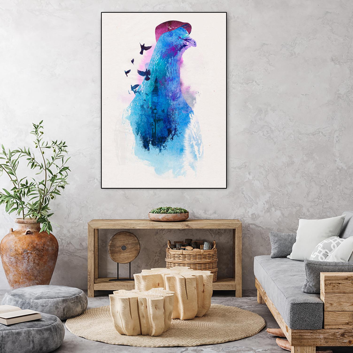 Everybody Flies to London by Robert Farkas on GIANT ART - pink animals