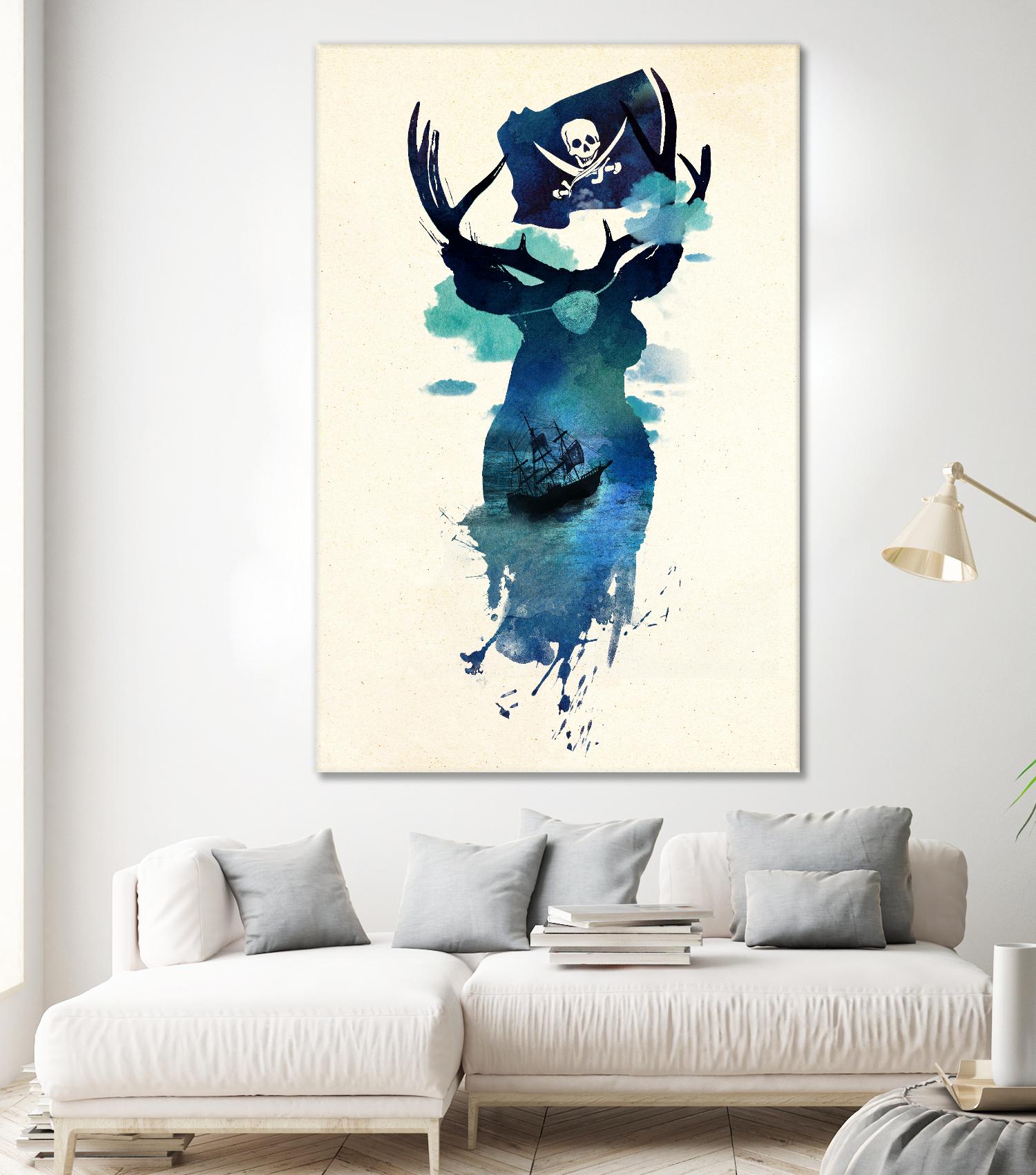 Captain Hook by Robert Farkas on GIANT ART - beige city scene