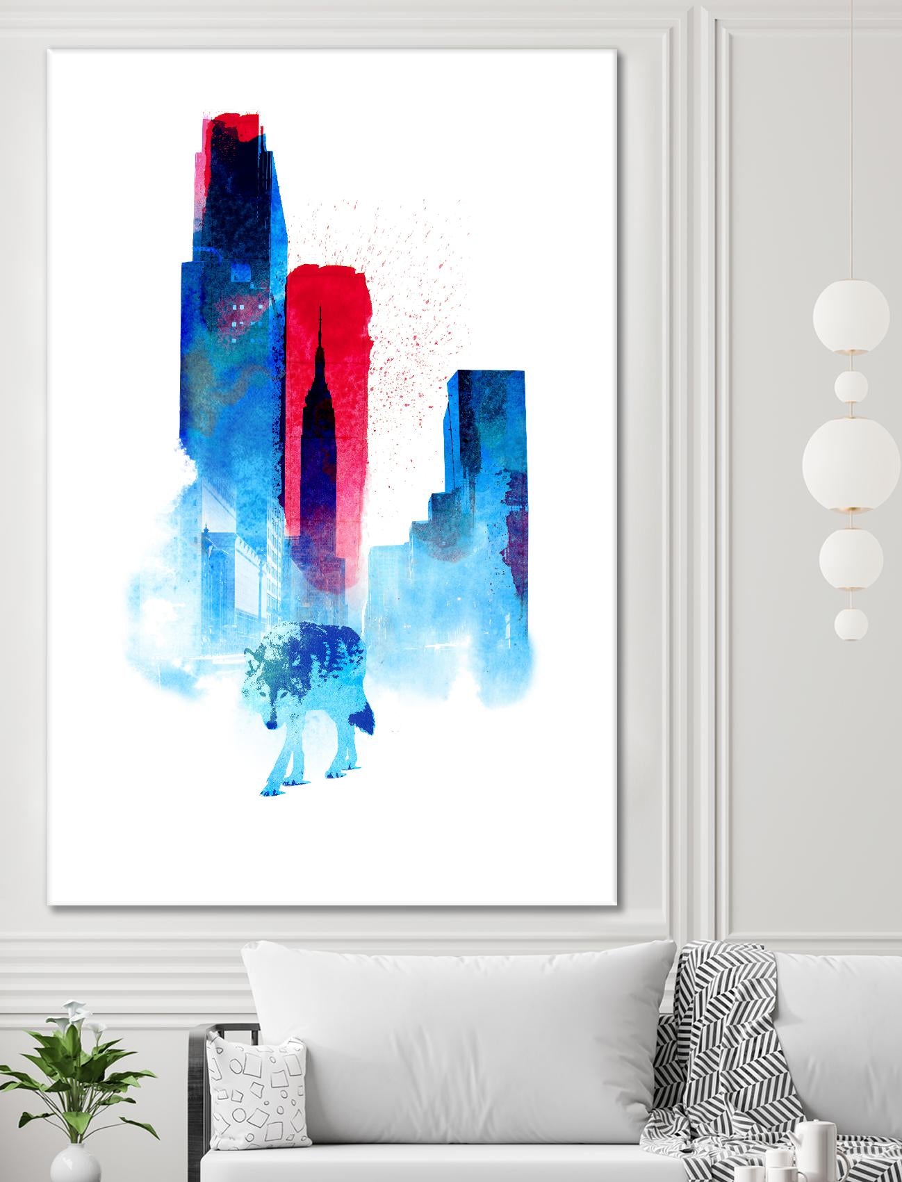 The Wolf of the City by Robert Farkas on GIANT ART - pink men and women