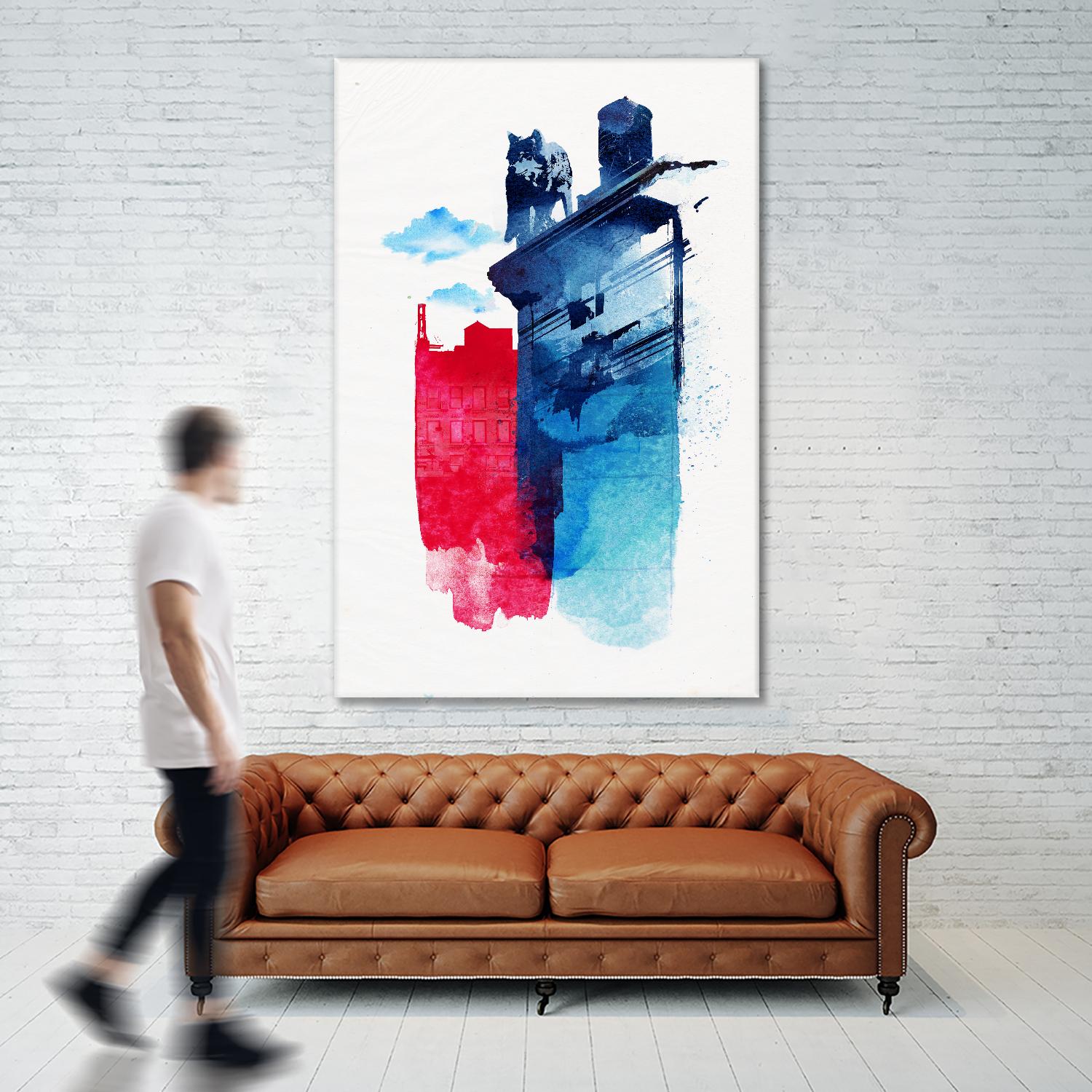 This is my Town by Robert Farkas on GIANT ART - pink city scene