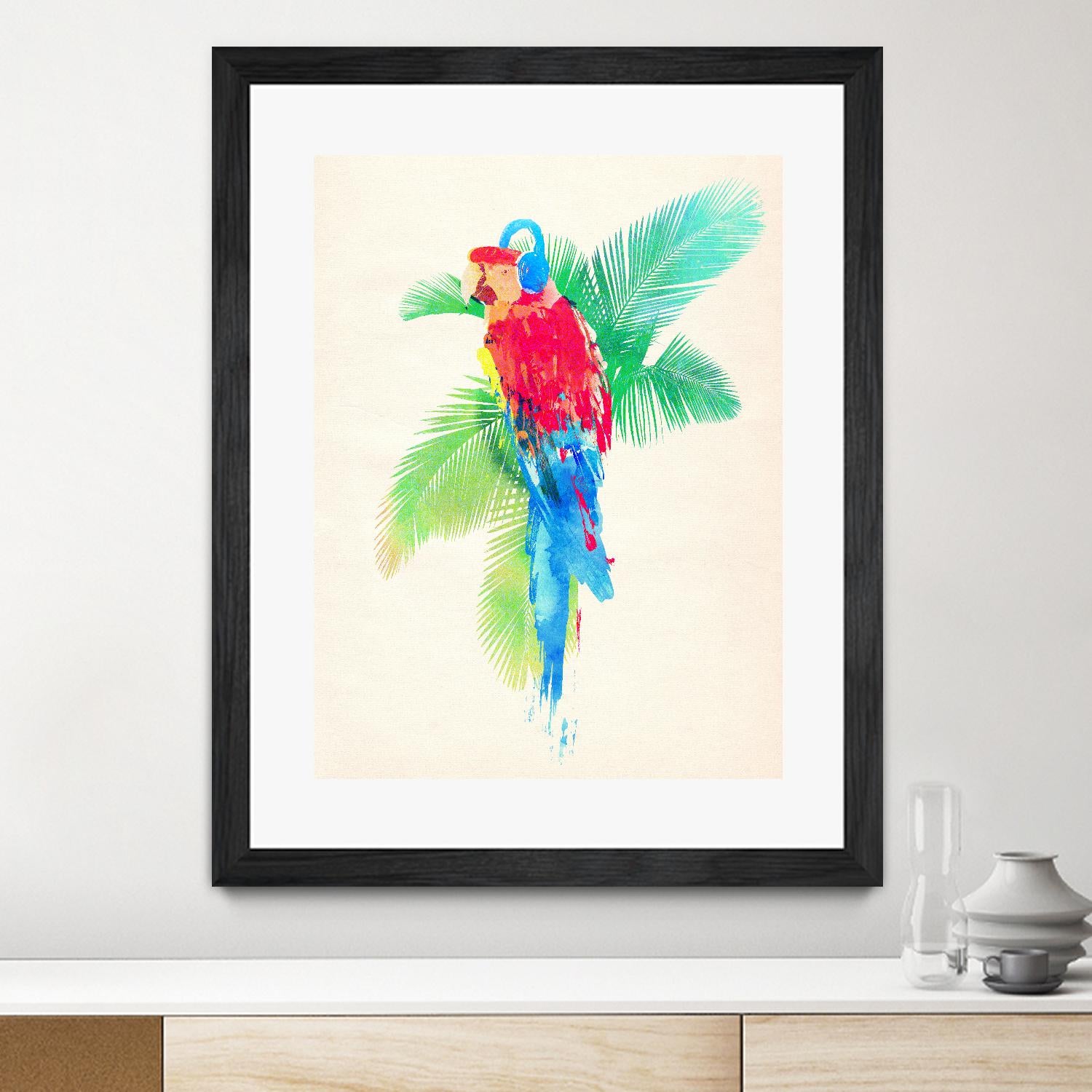 Tropical Party by Robert Farkas on GIANT ART - green animals