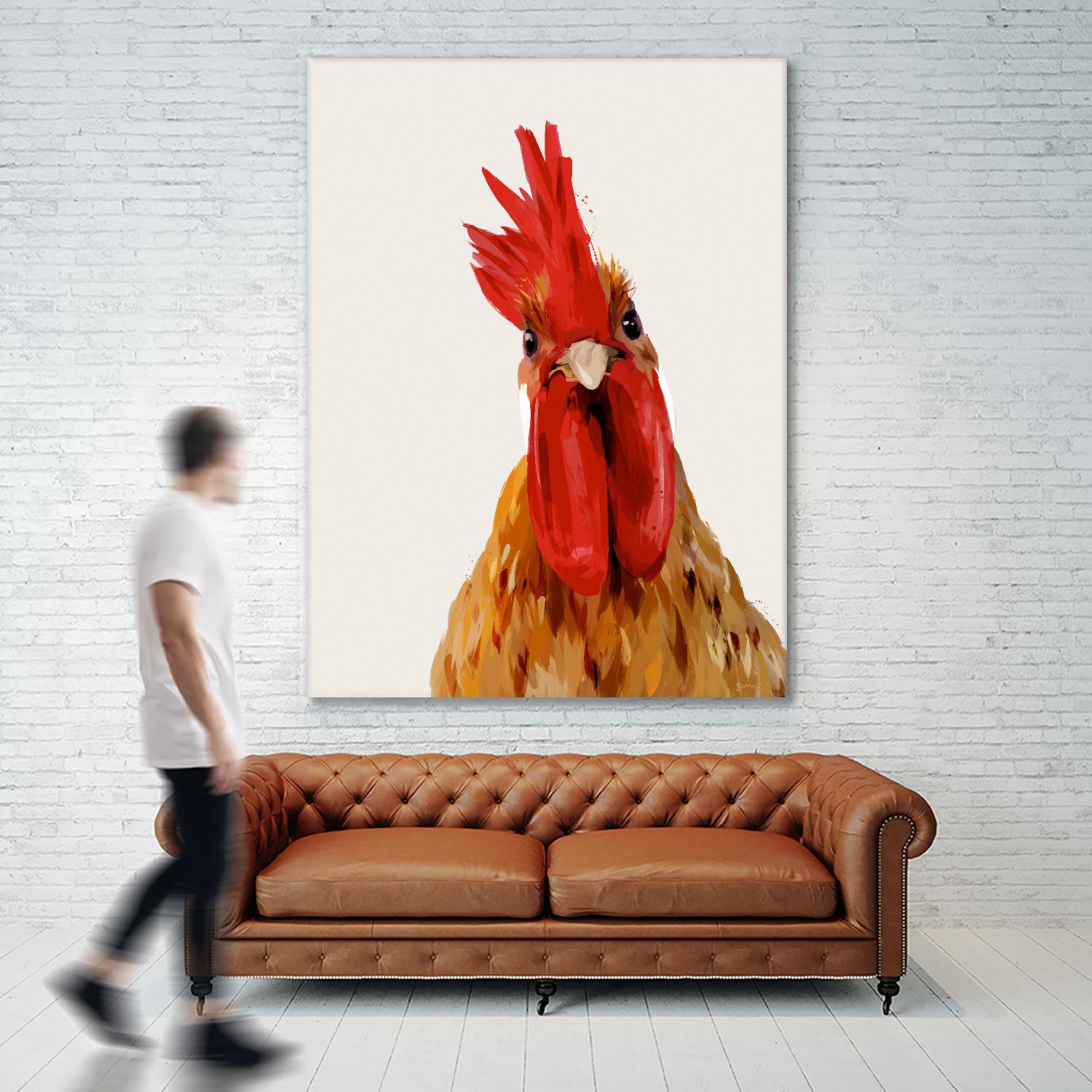 Chicken or The Egg? by Green Lili on GIANT ART - multicolor contemporary; animals