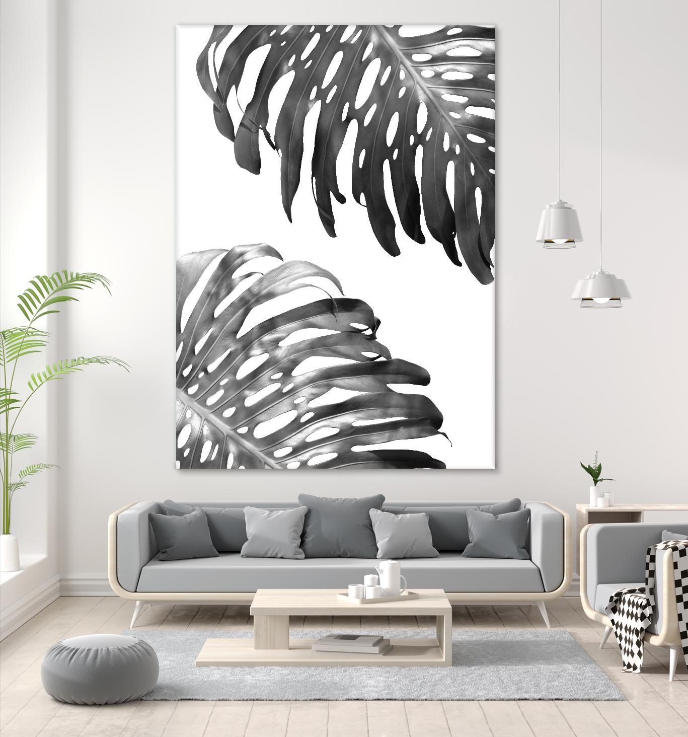 Double Philodendron (BW) by Lexie Greer on GIANT ART - multicolor photography; floral/still life