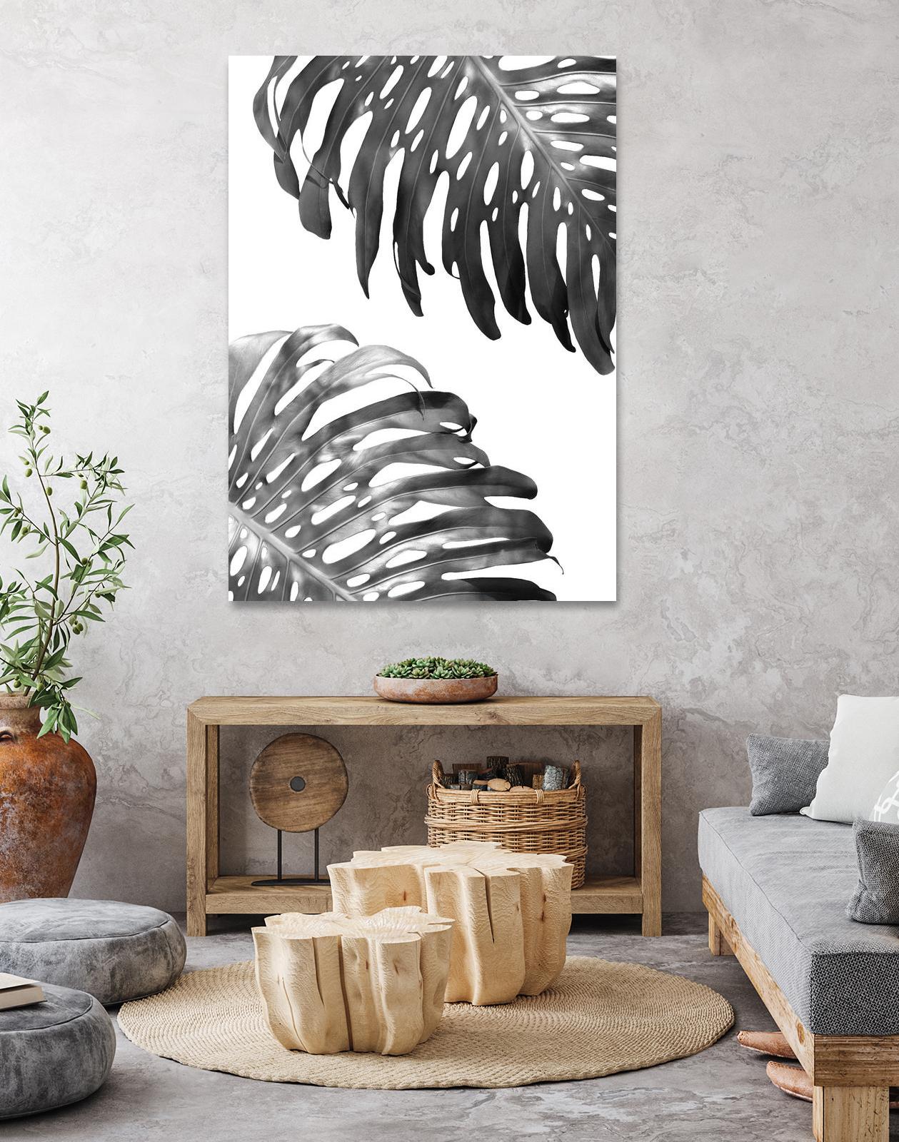 Double Philodendron (BW) by Lexie Greer on GIANT ART - multicolor photography; floral/still life