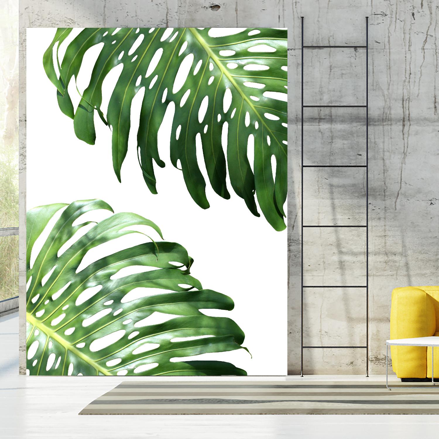 Double Philodendron (color) by Lexie Greer on GIANT ART - green botanical leaves
