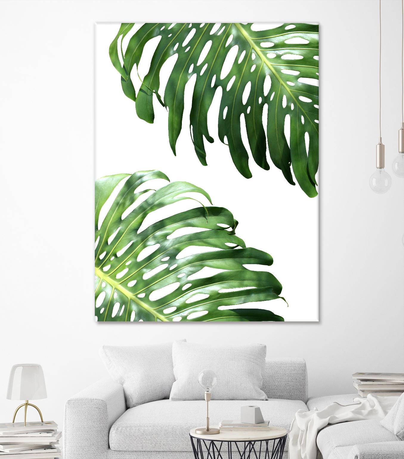 Double Philodendron (color) by Lexie Greer on GIANT ART - green botanical leaves