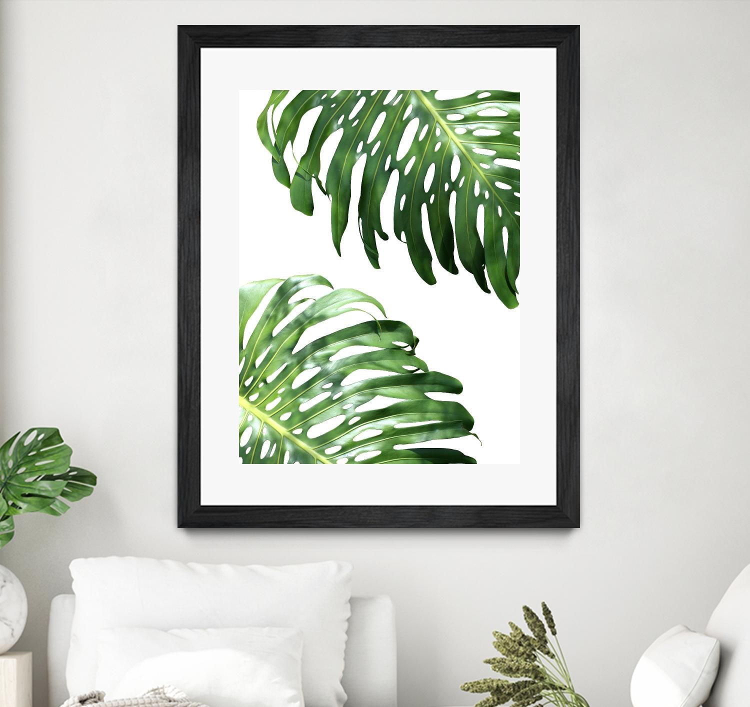 Double Philodendron (color) by Lexie Greer on GIANT ART - green botanical leaves