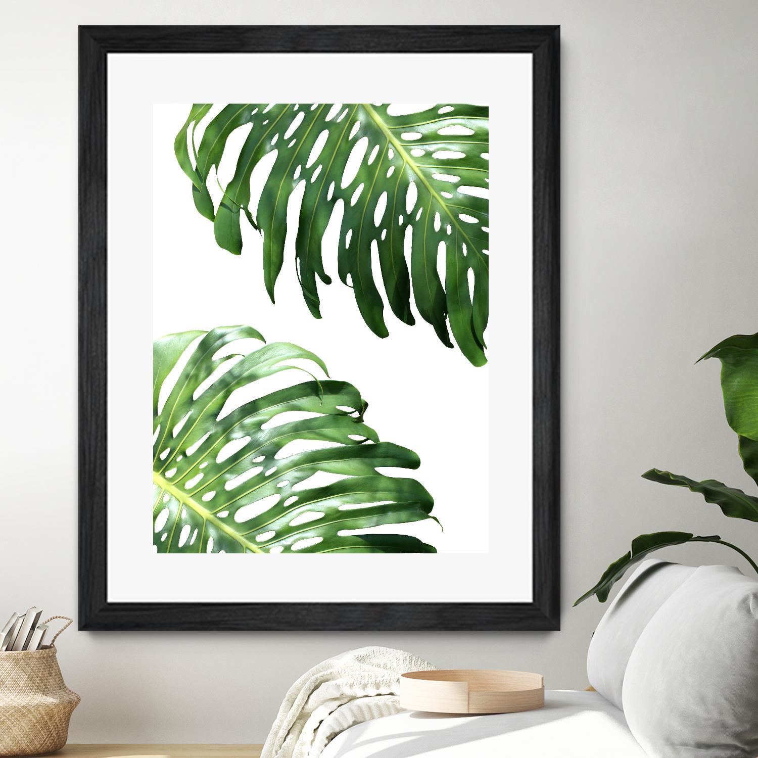 Double Philodendron (color) by Lexie Greer on GIANT ART - green botanical leaves