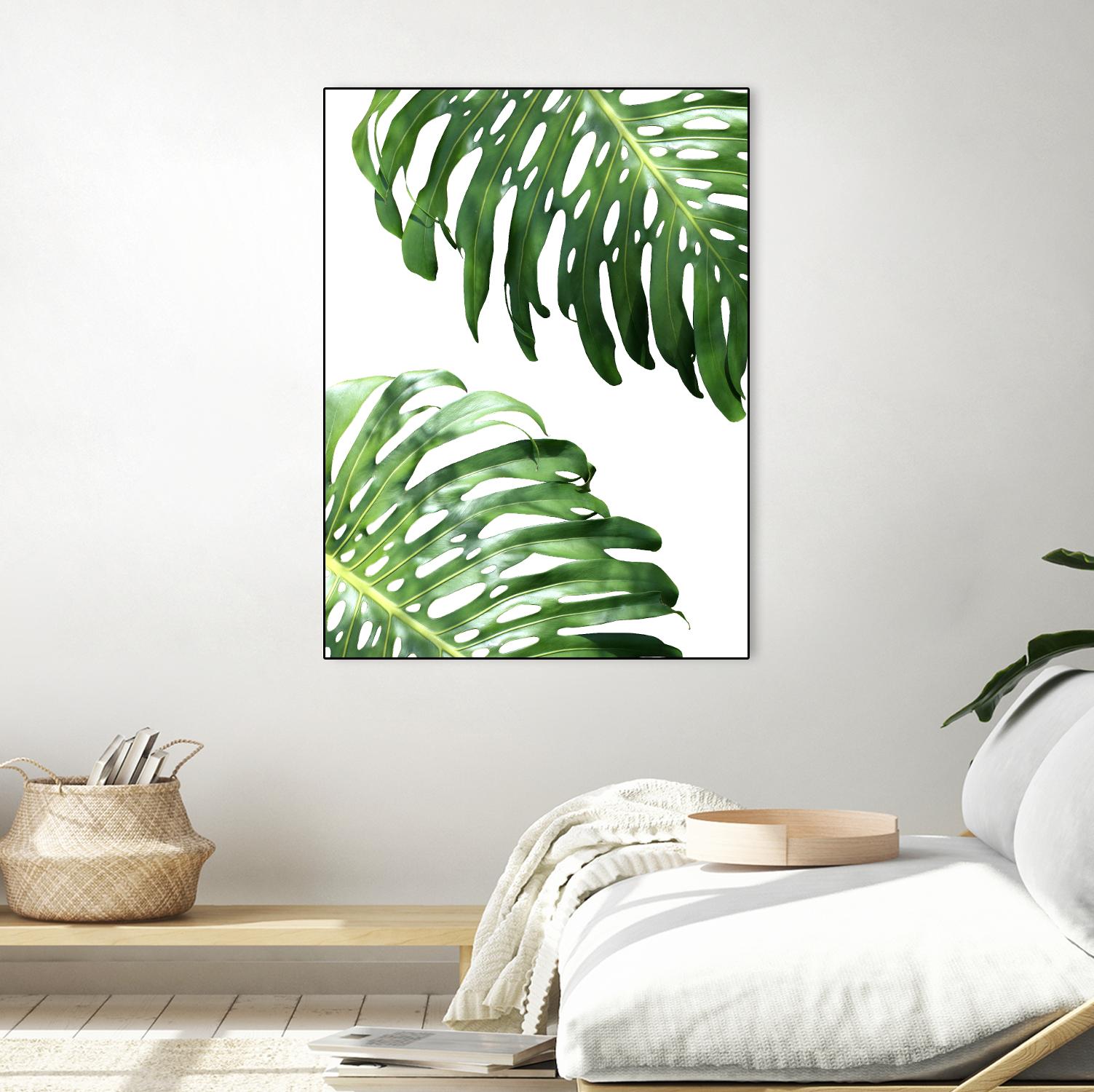 Double Philodendron (color) by Lexie Greer on GIANT ART - green botanical leaves