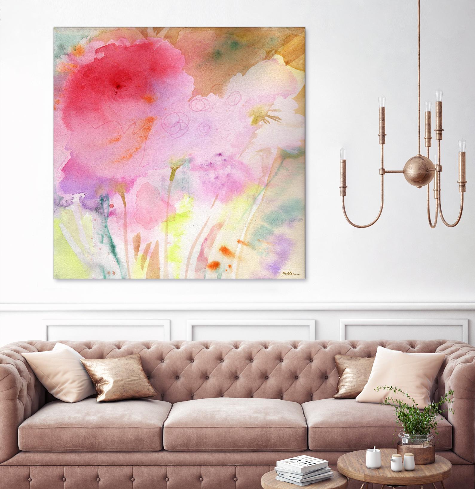 Pink Whisper by Sheila Golden on GIANT ART - multicolor contemporary; floral/still life; abstracts