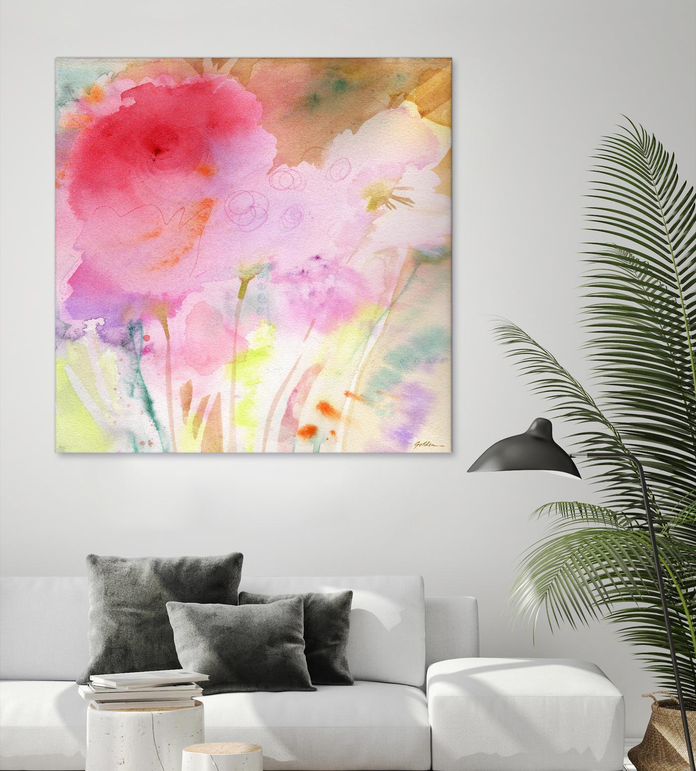 Pink Whisper by Sheila Golden on GIANT ART - multicolor contemporary; floral/still life; abstracts