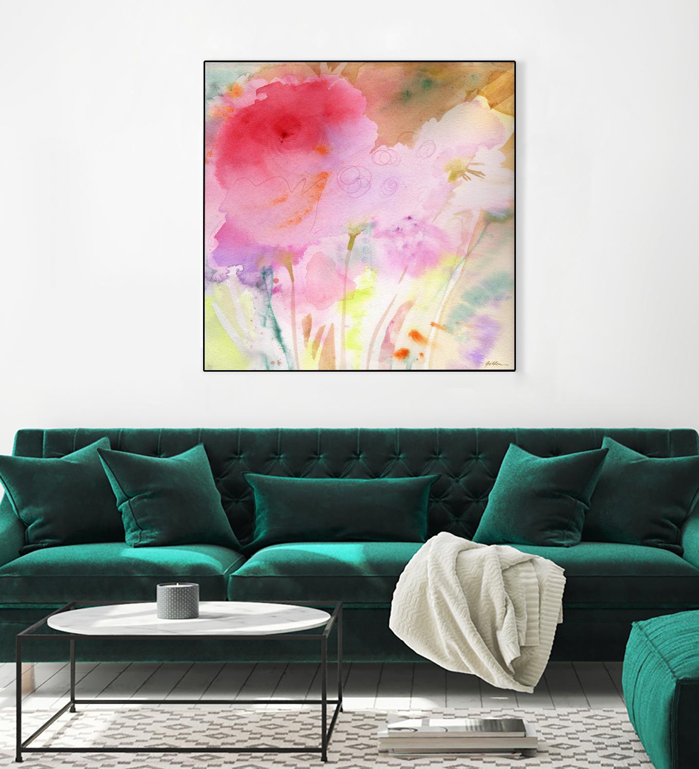 Pink Whisper by Sheila Golden on GIANT ART - multicolor contemporary; floral/still life; abstracts