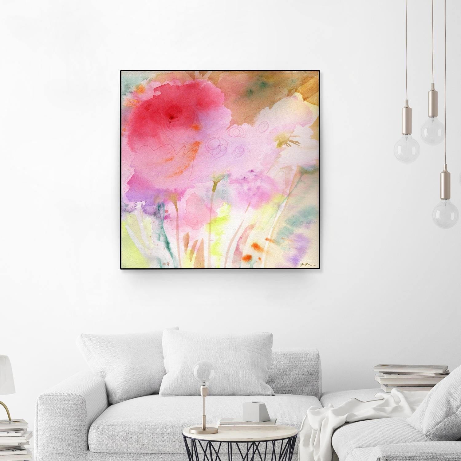 Pink Whisper by Sheila Golden on GIANT ART - multicolor contemporary; floral/still life; abstracts