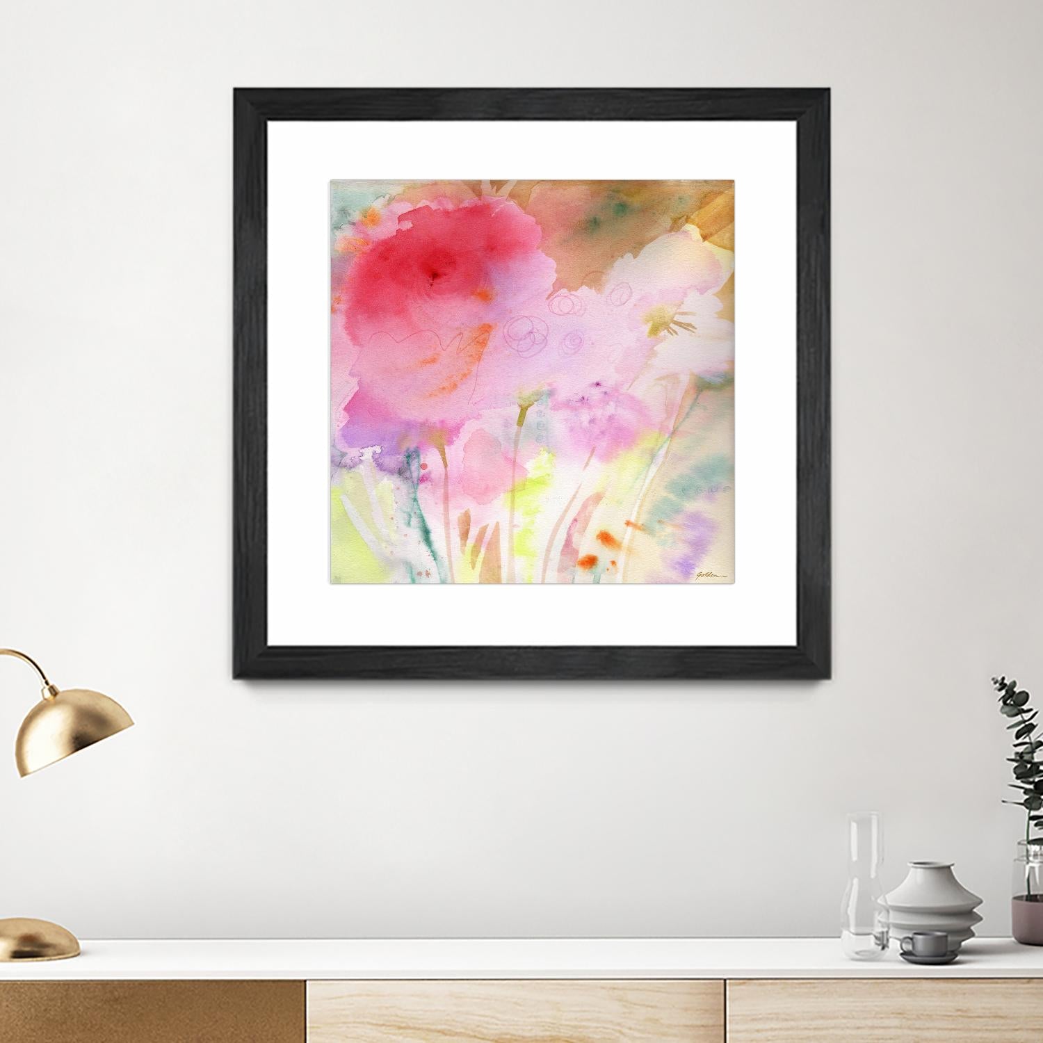 Pink Whisper by Sheila Golden on GIANT ART - multicolor contemporary; floral/still life; abstracts