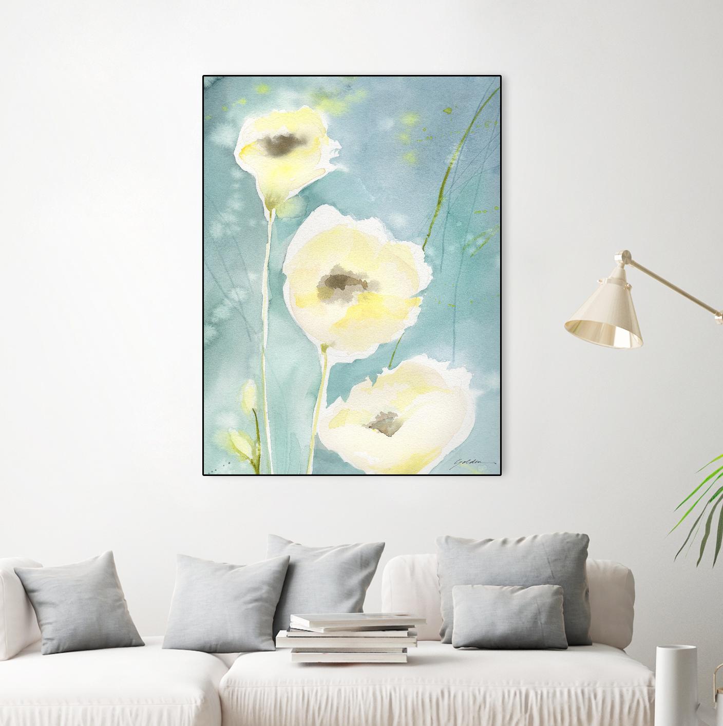 Teal Tones by Sheila Golden on GIANT ART - multicolor contemporary; floral/still life