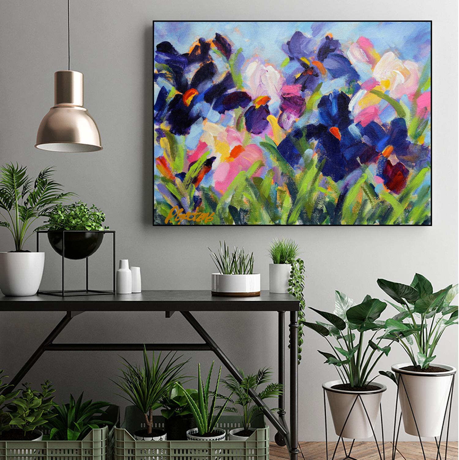 The Iris Show by Pamela Gatens on GIANT ART - multicolor floral/still life; contemporary