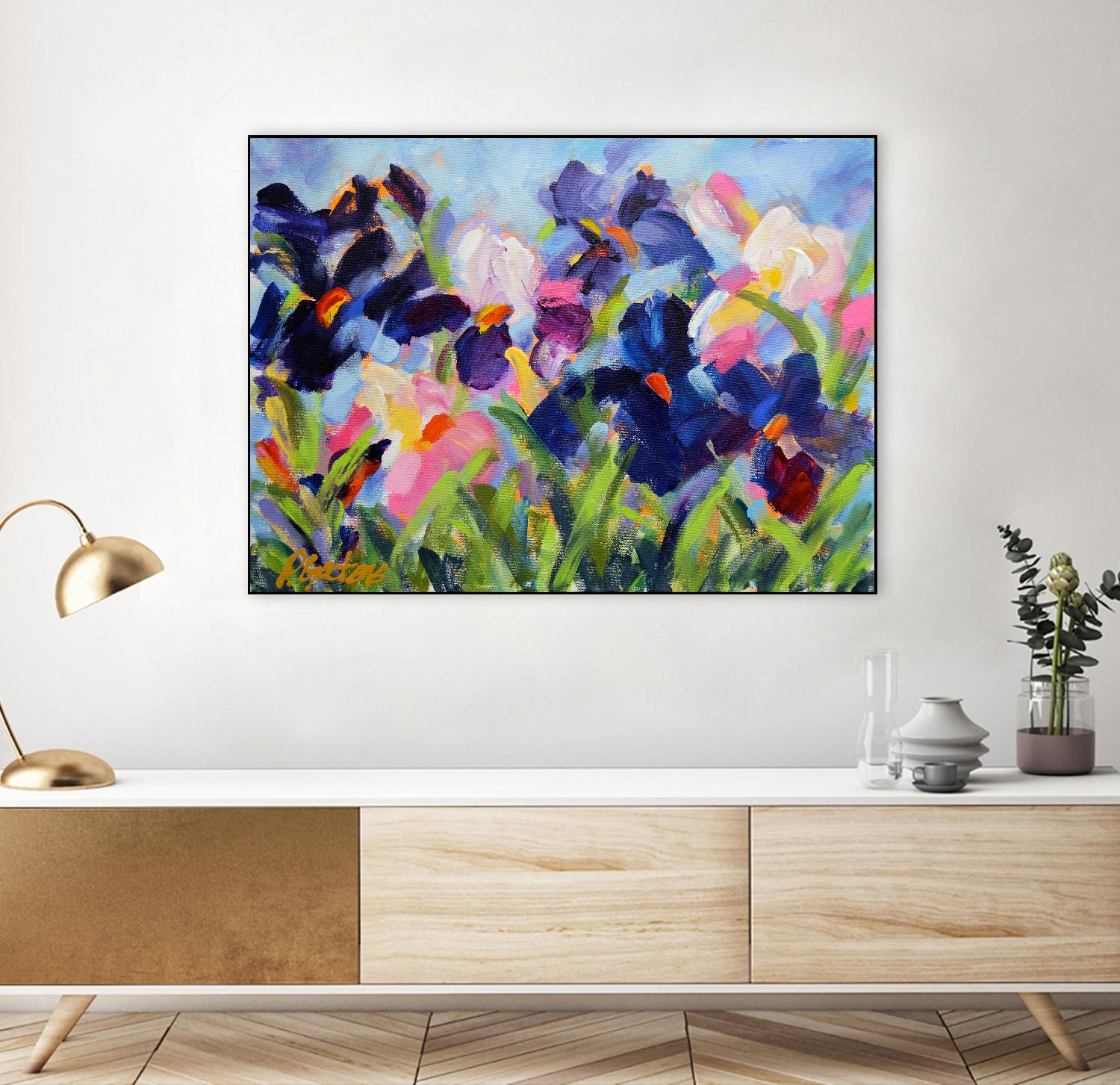 The Iris Show by Pamela Gatens on GIANT ART - multicolor floral/still life; contemporary