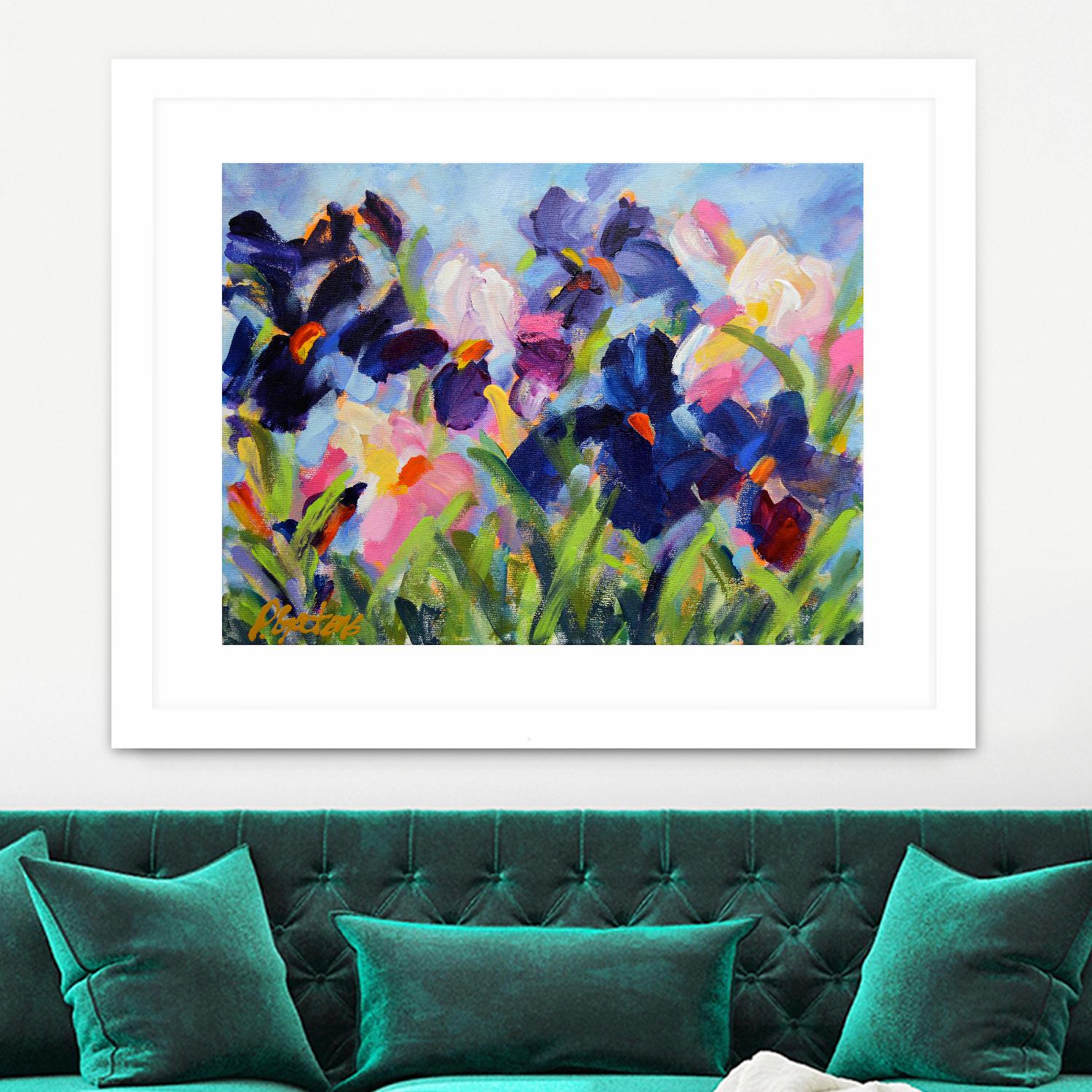 The Iris Show by Pamela Gatens on GIANT ART - multicolor floral/still life; contemporary