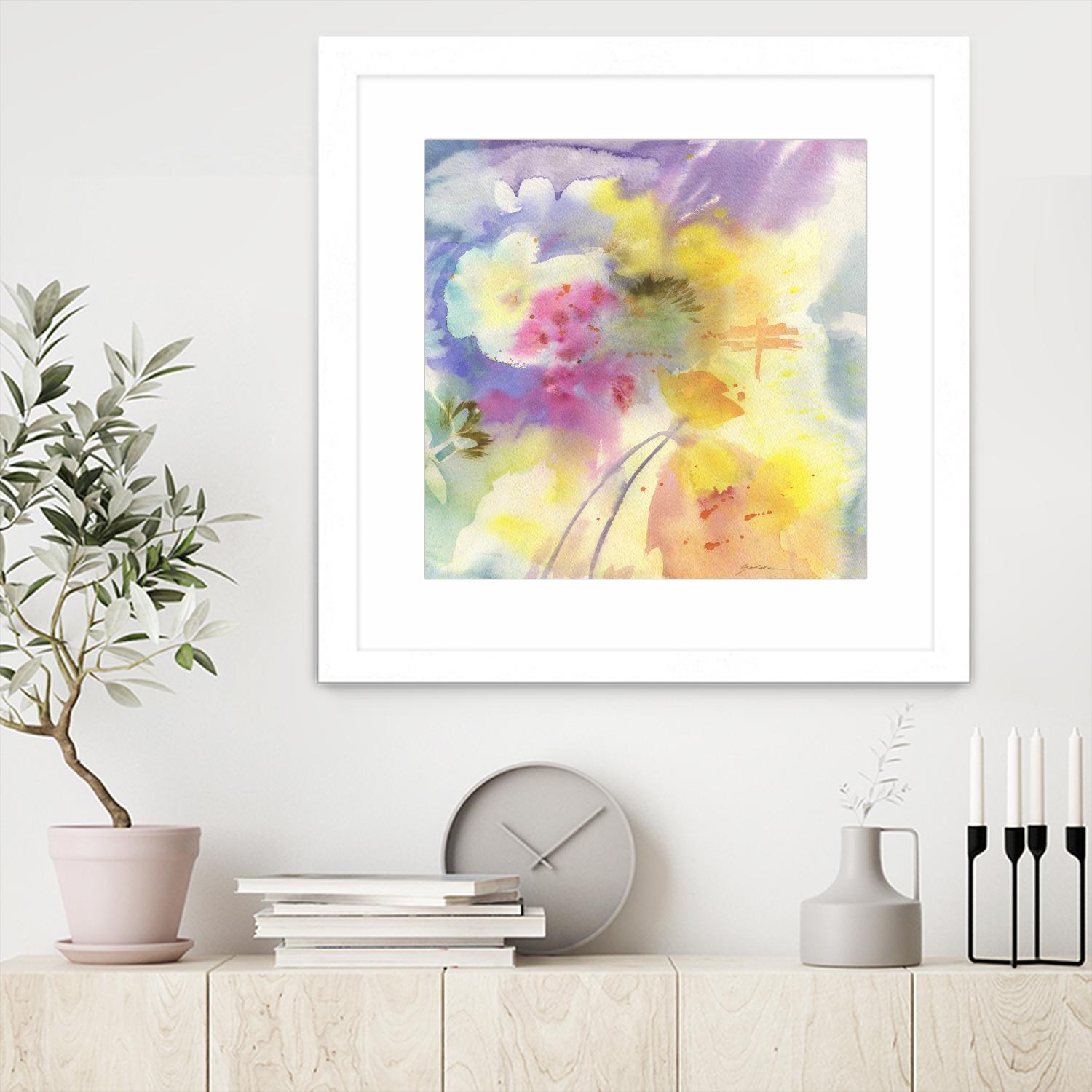 Dragonfly by Sheila Golden on GIANT ART - multicolor floral/still life; contemporary