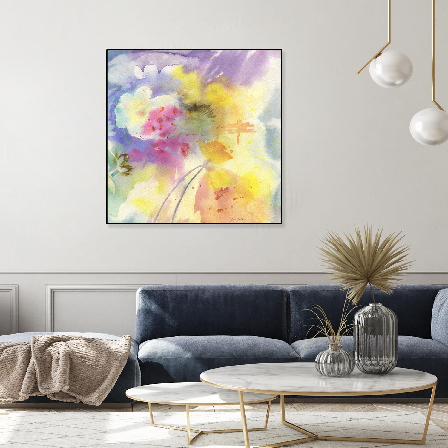 Dragonfly by Sheila Golden on GIANT ART - multicolor floral/still life; contemporary