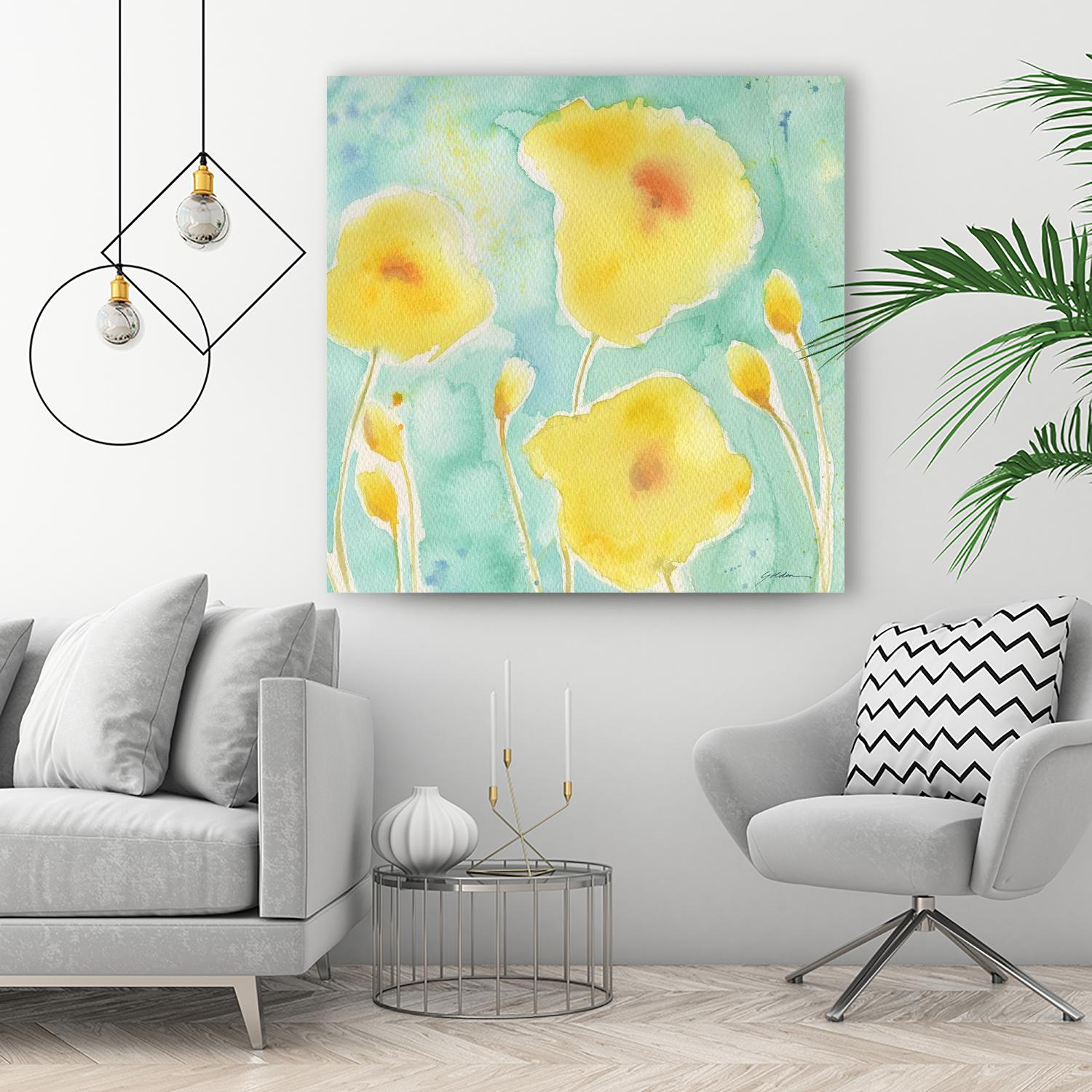 Summer Rain #3 by Sheila Golden on GIANT ART - multicolor floral/still life; contemporary