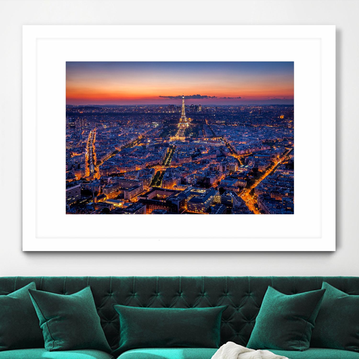 City Lights by H.J. Herrera on GIANT ART - orange city scene