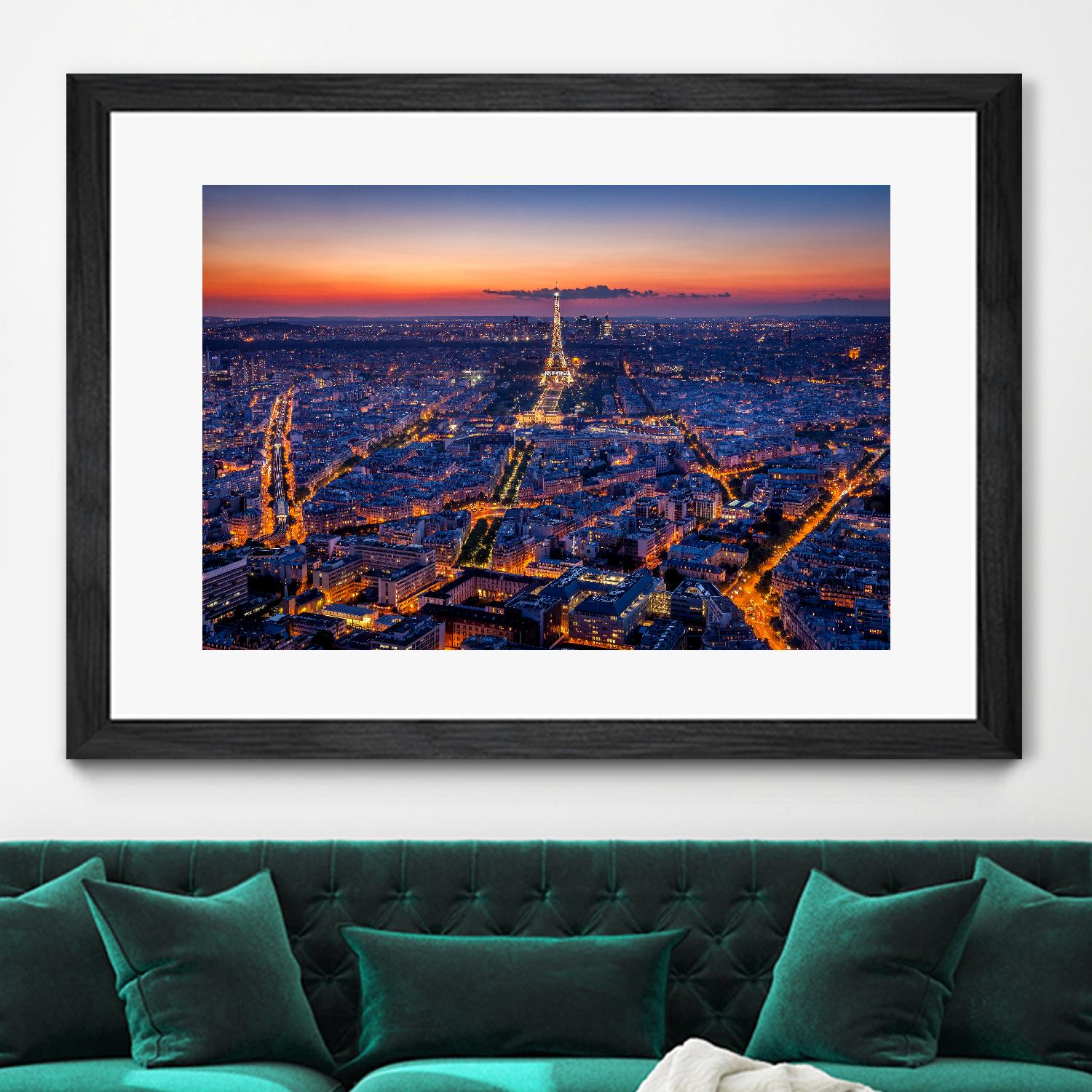 City Lights by H.J. Herrera on GIANT ART - orange city scene