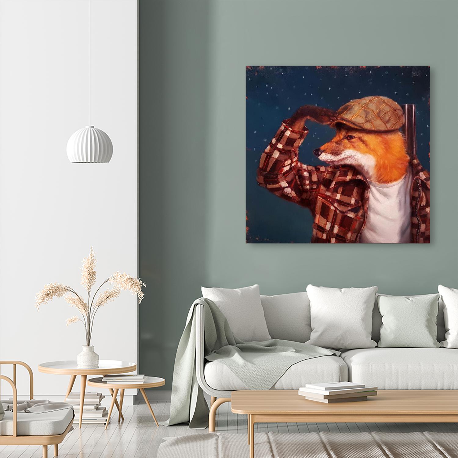 Fox Hunt by Lucia Heffernan on GIANT ART - multicolor urban/pop surrealism; animals