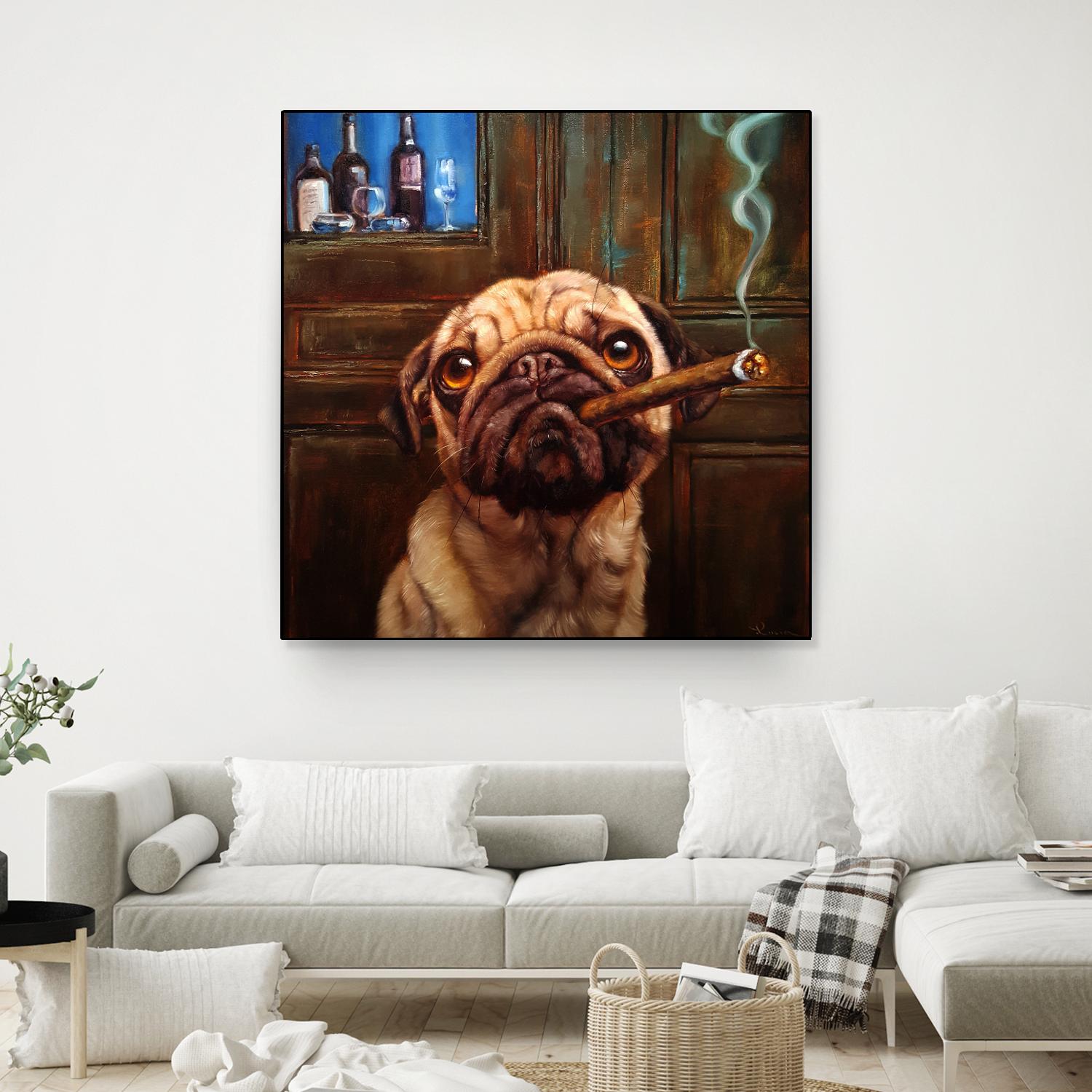 Uptown Pug by Lucia Heffernan on GIANT ART - multicolor urban/pop surrealism; animals