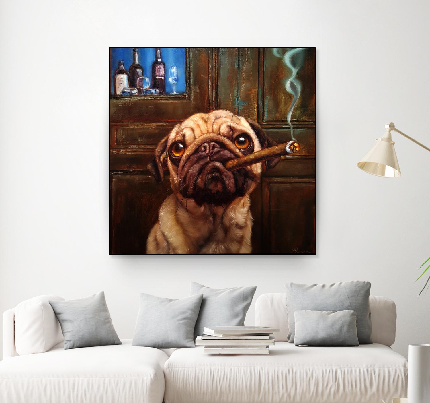 Uptown Pug by Lucia Heffernan on GIANT ART - multicolor urban/pop surrealism; animals