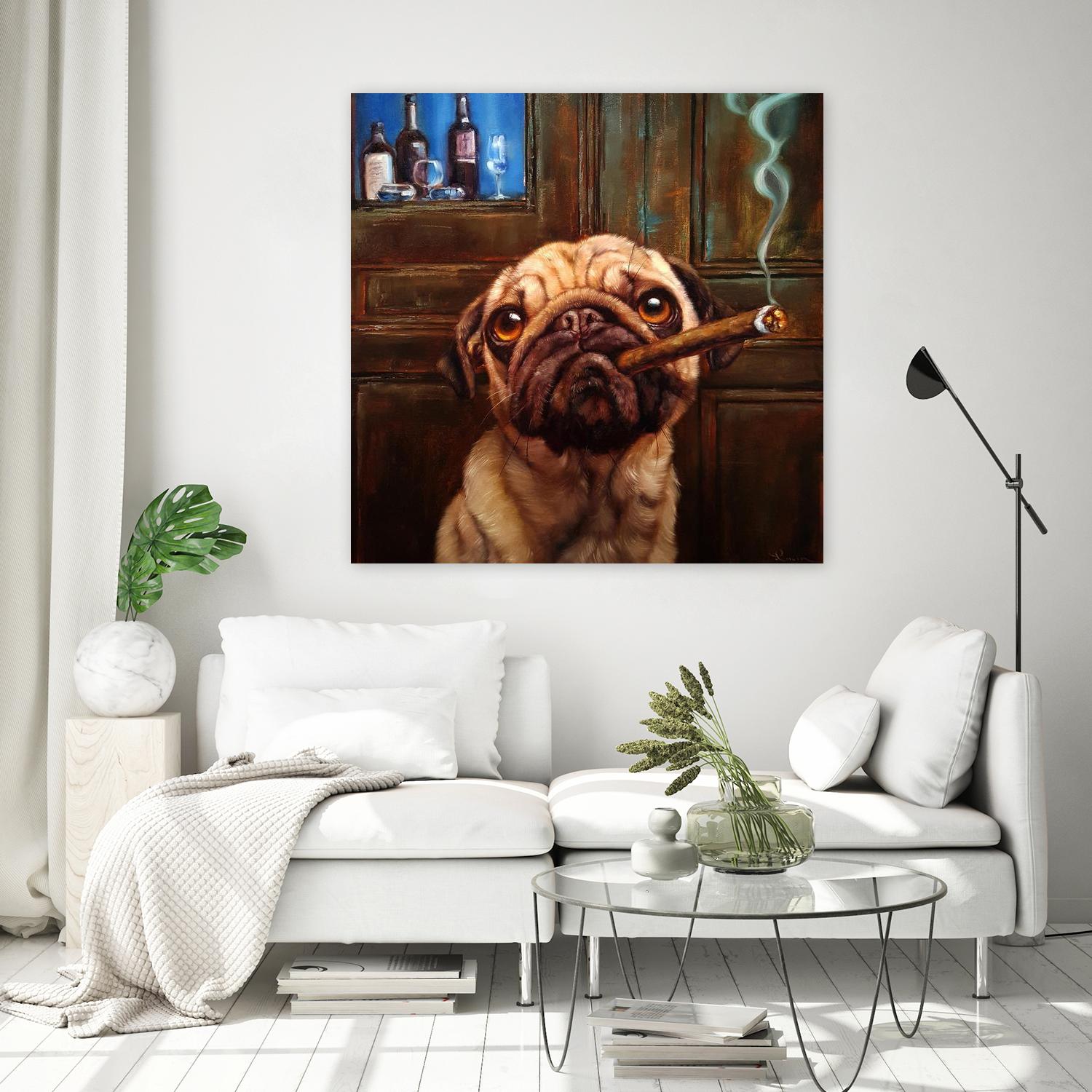 Uptown Pug by Lucia Heffernan on GIANT ART - multicolor urban/pop surrealism; animals