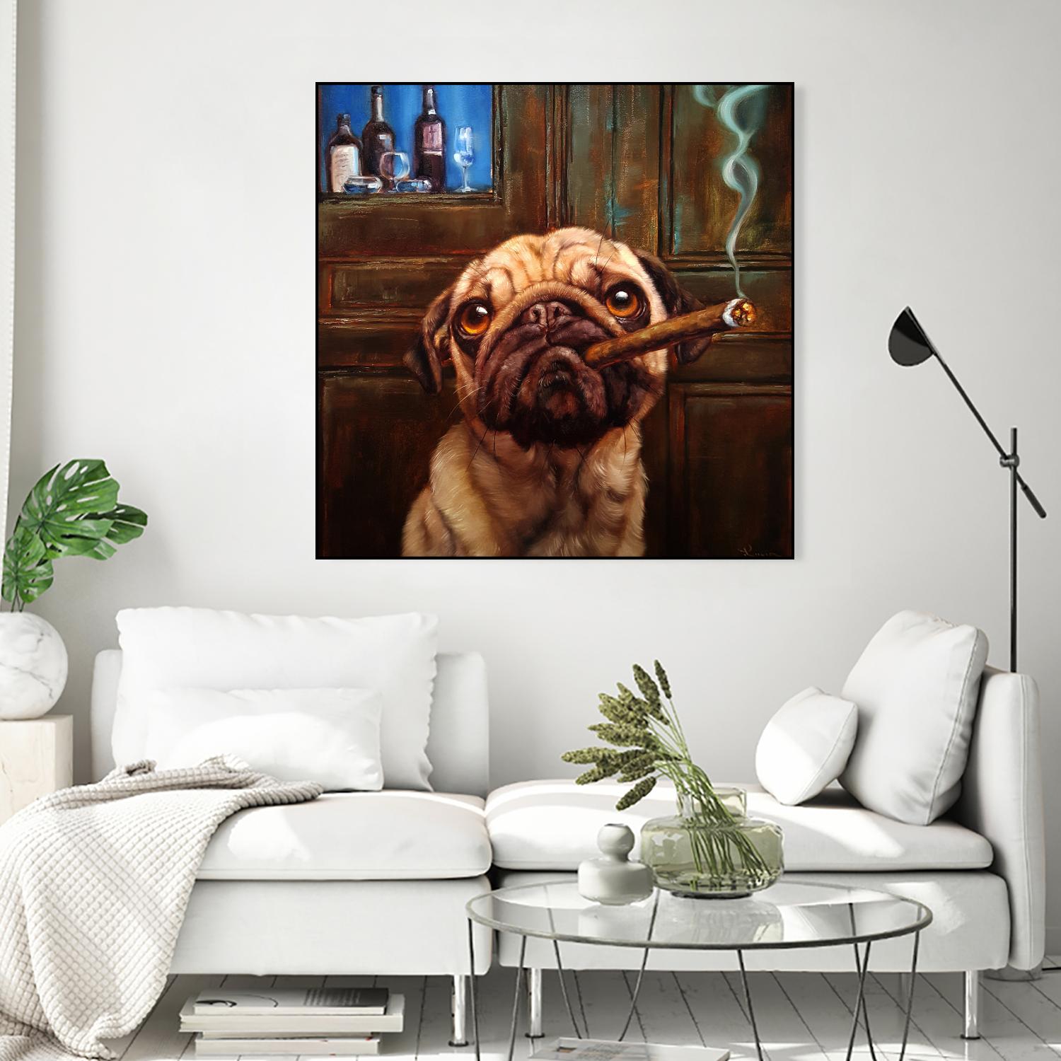 Uptown Pug by Lucia Heffernan on GIANT ART - multicolor urban/pop surrealism; animals