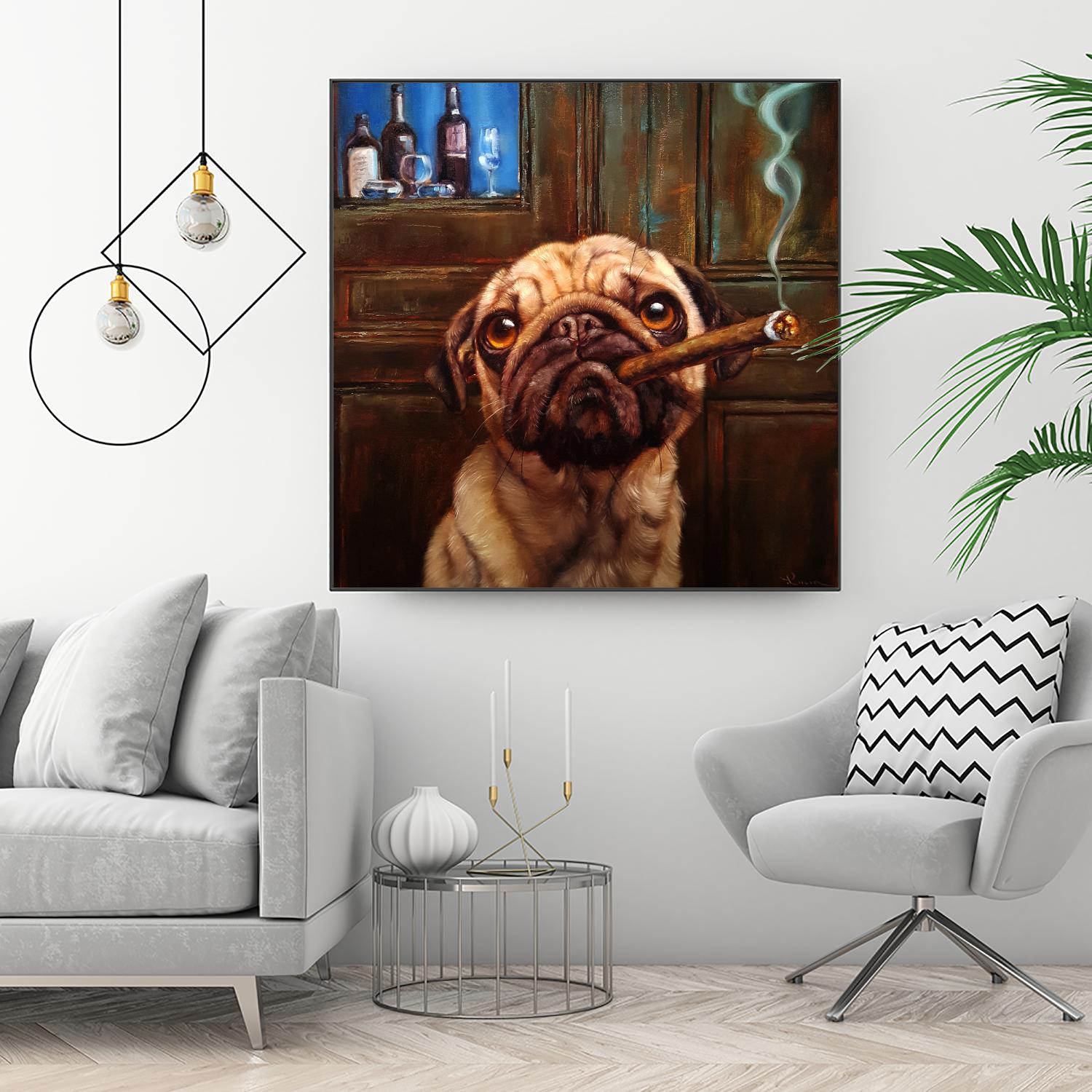 Uptown Pug by Lucia Heffernan on GIANT ART - multicolor urban/pop surrealism; animals