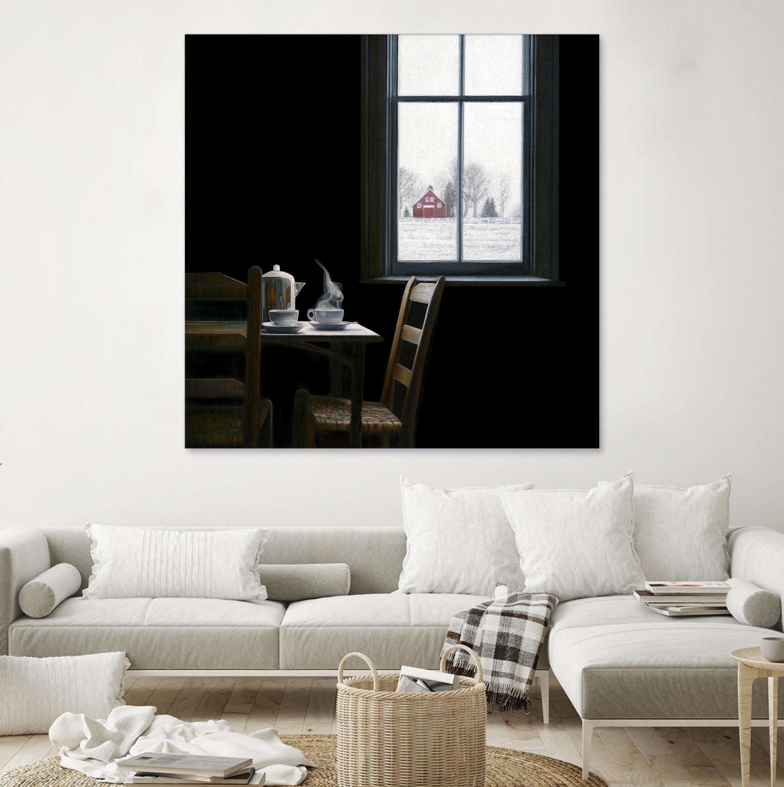 Pause by Karen Hollingsworth on GIANT ART - multi floral/still life, landscapes, chairs, coffee, farms, interiors, snow, winter, country/rural