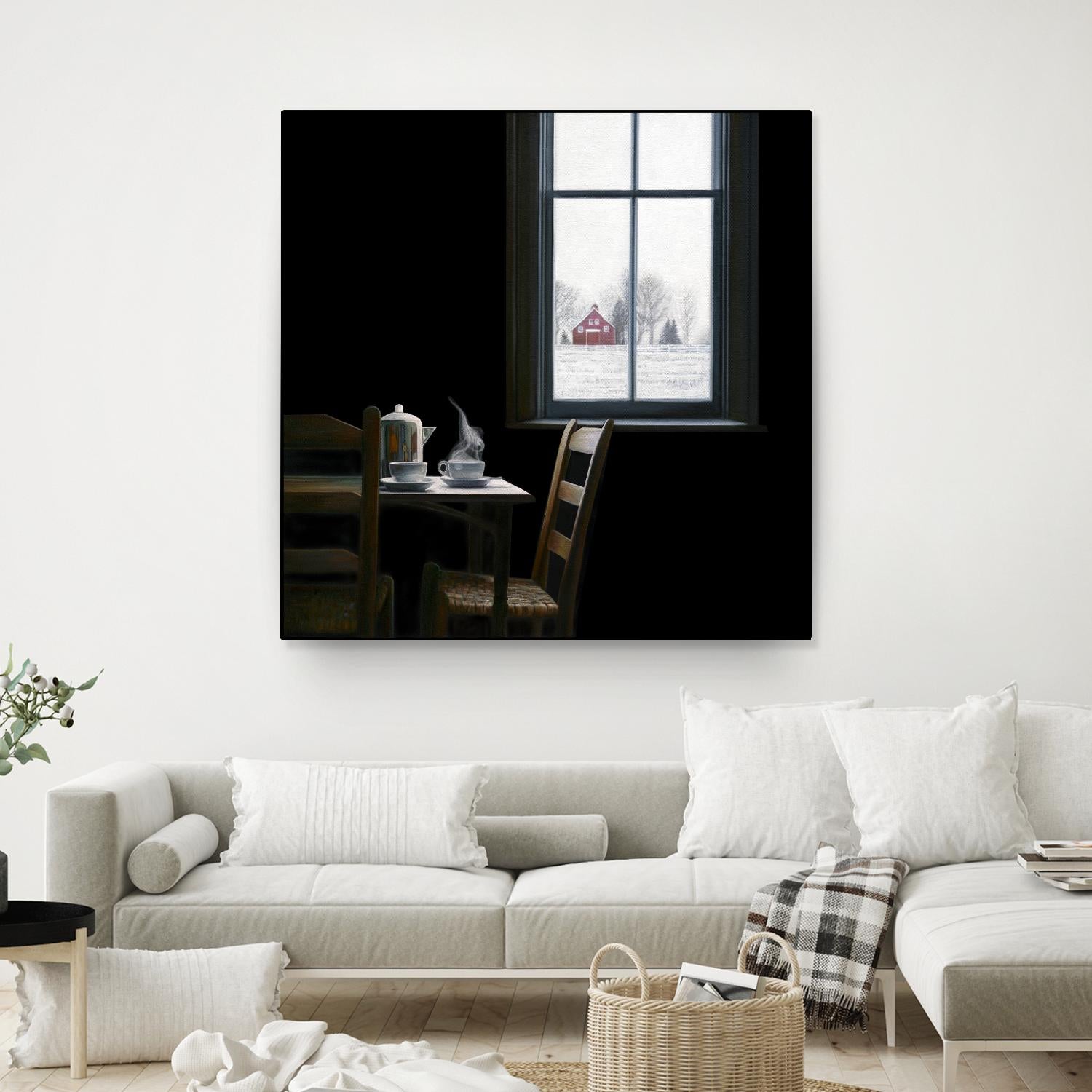 Pause by Karen Hollingsworth on GIANT ART - multi floral/still life, landscapes, chairs, coffee, farms, interiors, snow, winter, country/rural