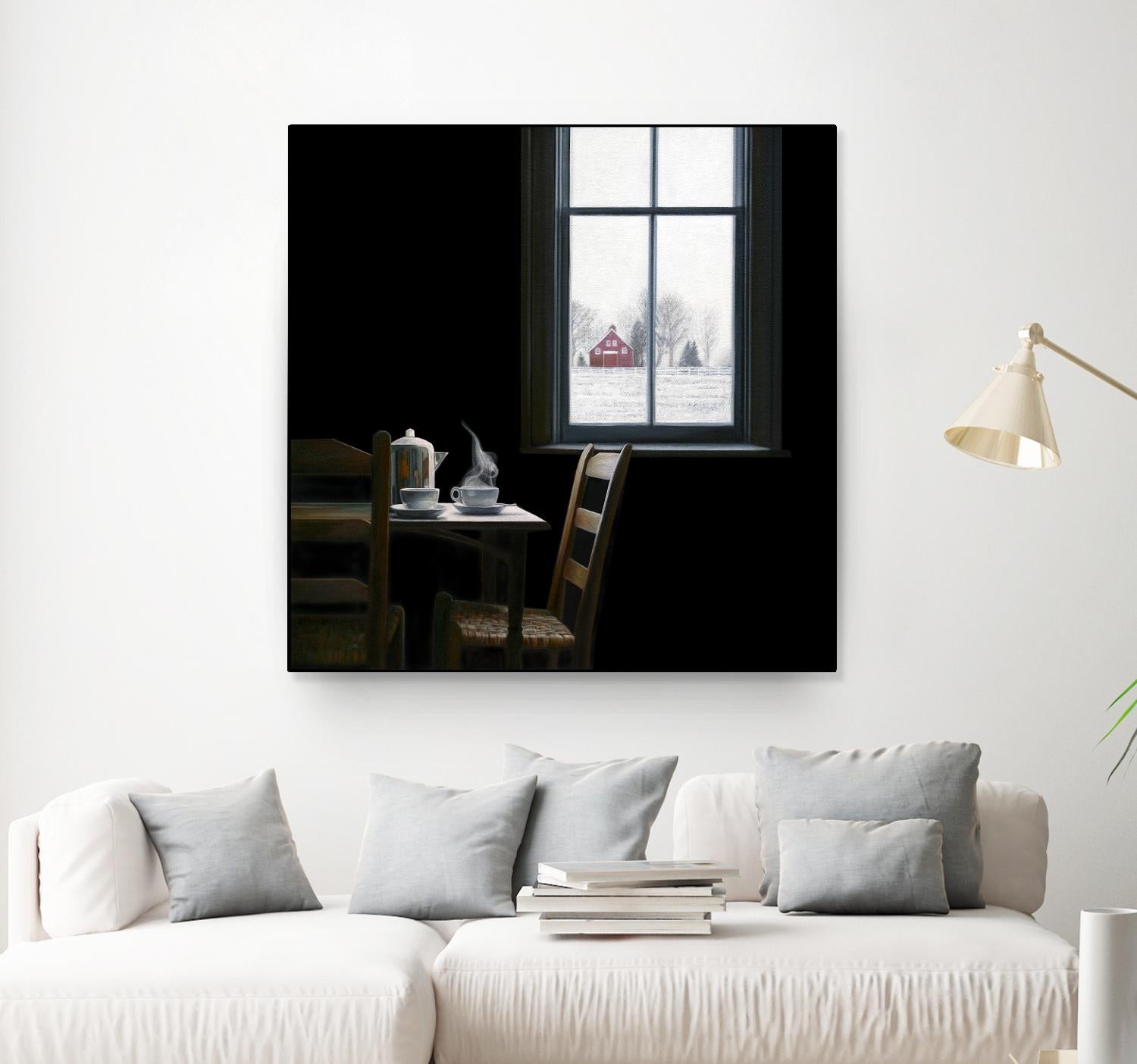 Pause by Karen Hollingsworth on GIANT ART - multi floral/still life, landscapes, chairs, coffee, farms, interiors, snow, winter, country/rural