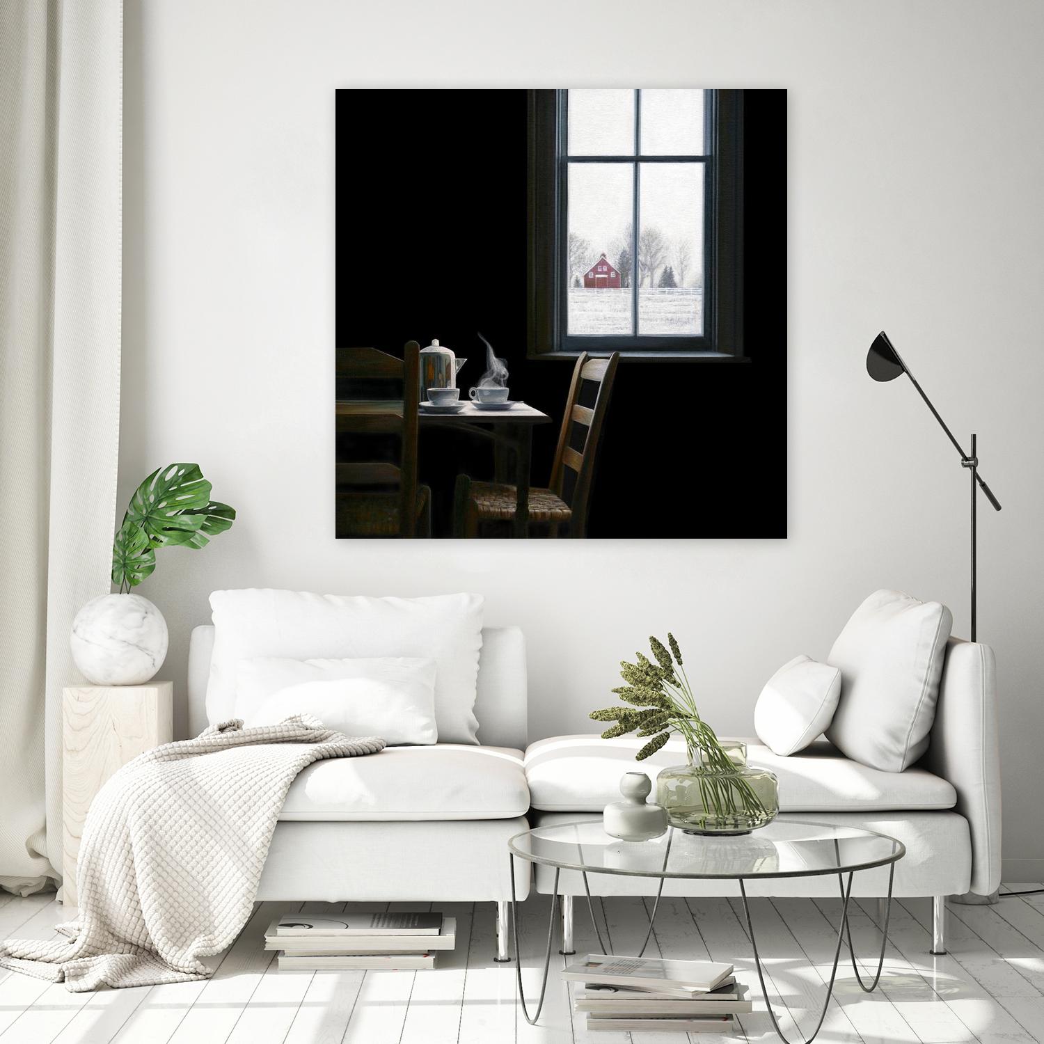 Pause by Karen Hollingsworth on GIANT ART - multi floral/still life, landscapes, chairs, coffee, farms, interiors, snow, winter, country/rural