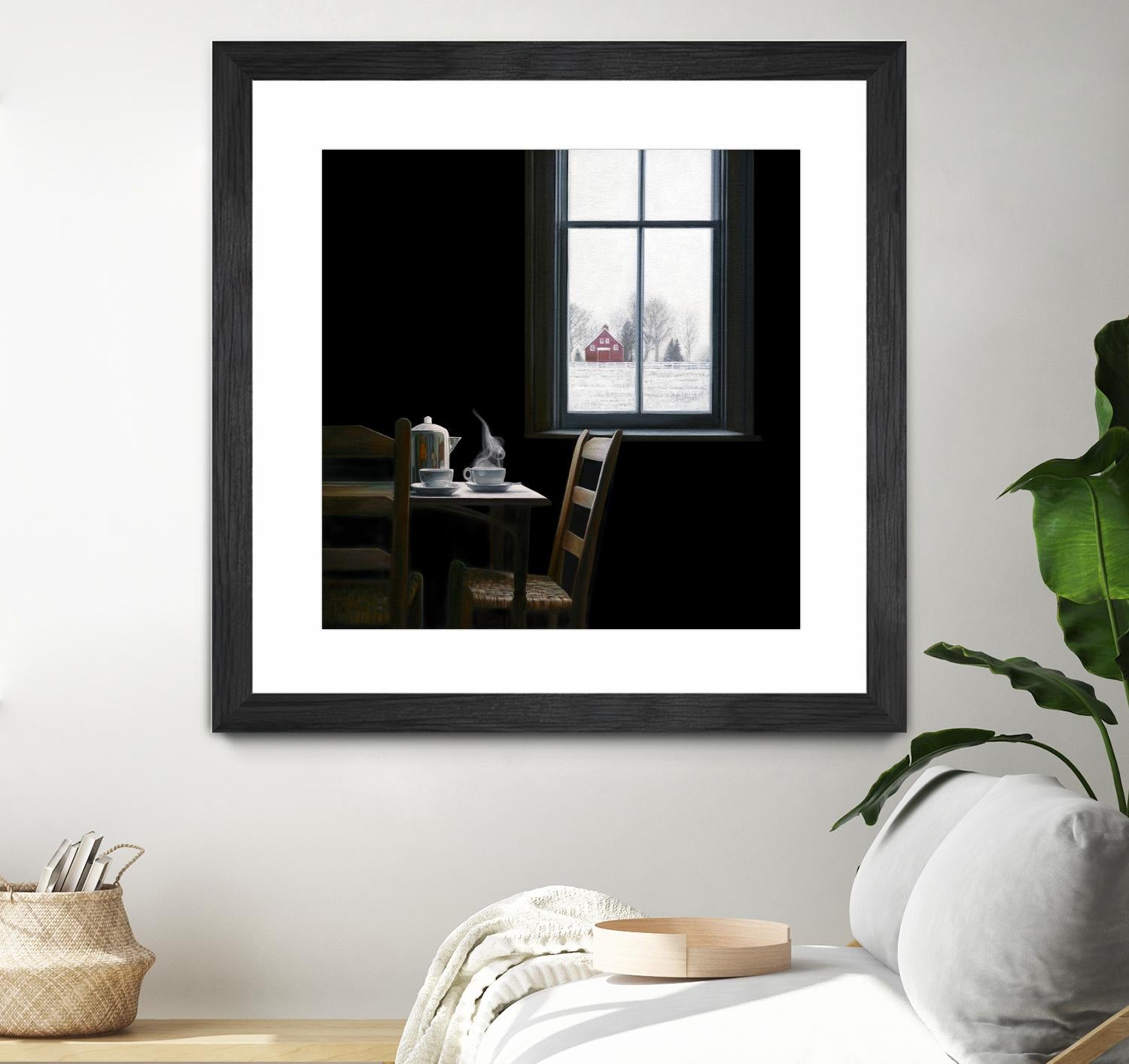 Pause by Karen Hollingsworth on GIANT ART - multi floral/still life, landscapes, chairs, coffee, farms, interiors, snow, winter, country/rural