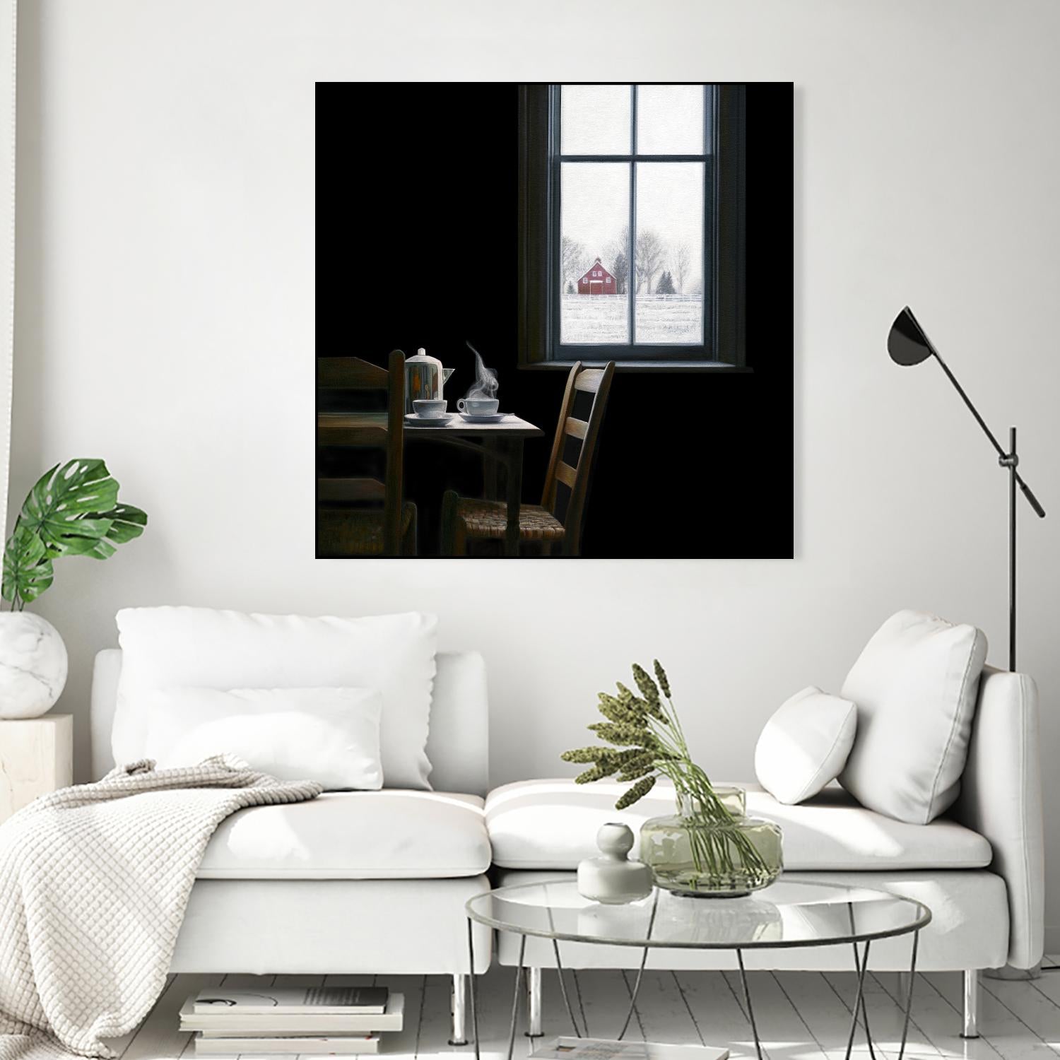 Pause by Karen Hollingsworth on GIANT ART - multi floral/still life, landscapes, chairs, coffee, farms, interiors, snow, winter, country/rural