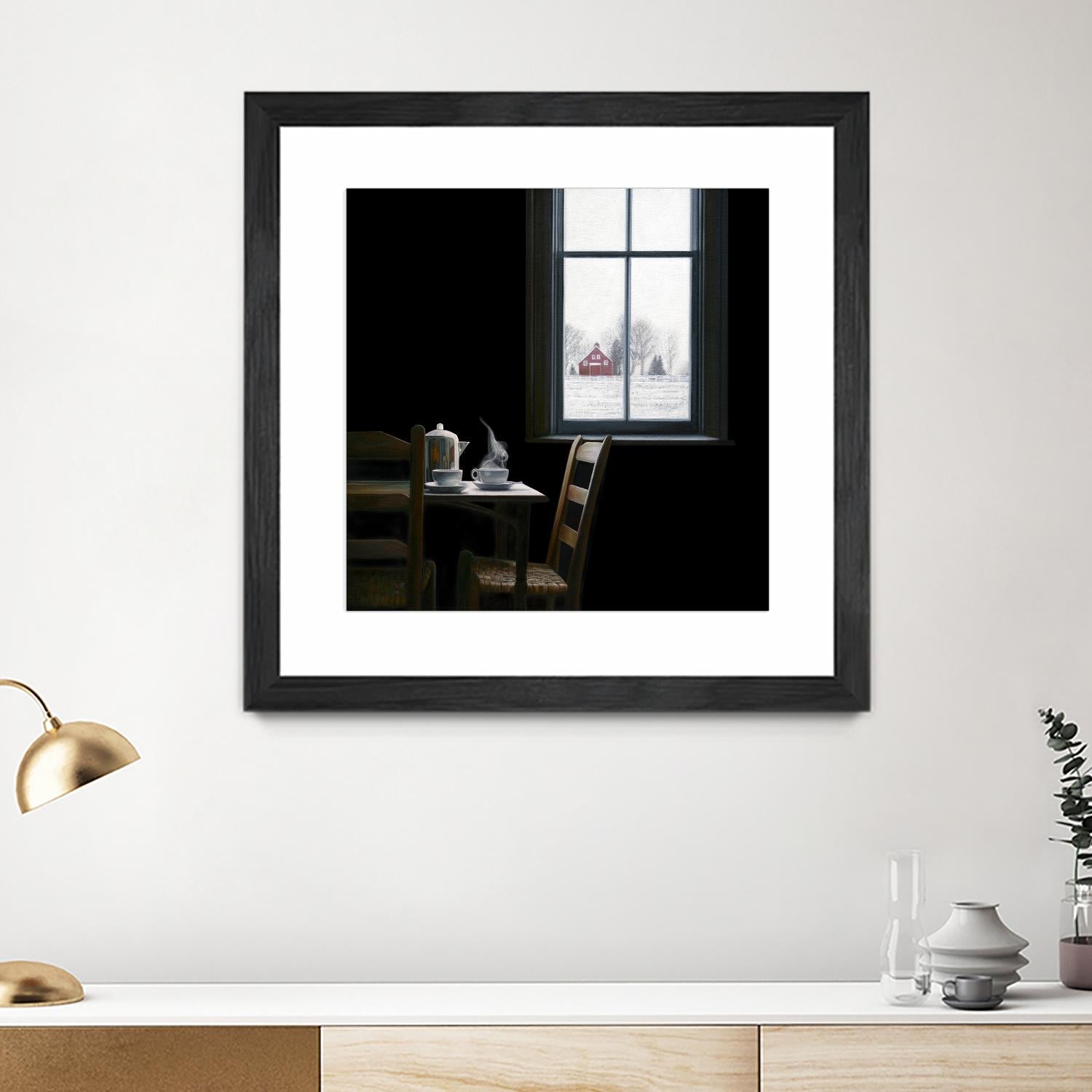 Pause by Karen Hollingsworth on GIANT ART - multi floral/still life, landscapes, chairs, coffee, farms, interiors, snow, winter, country/rural