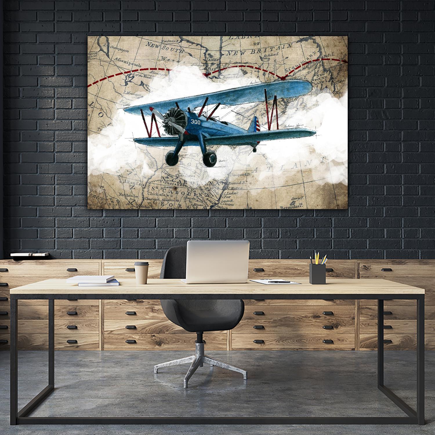 Biplane 1 by GraphINC Studio on GIANT ART - multicolor vintage