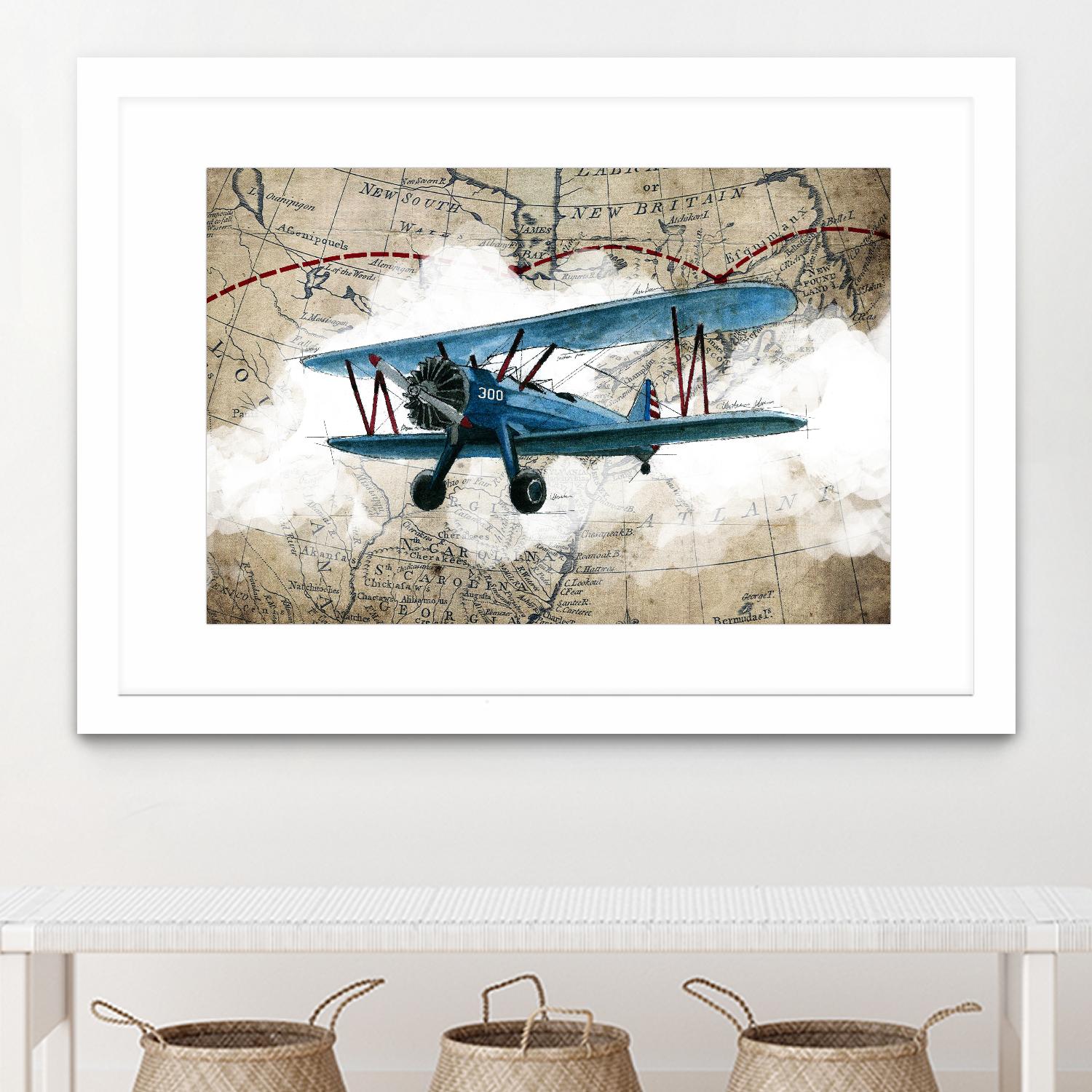 Biplane 1 by GraphINC Studio on GIANT ART - multicolor vintage